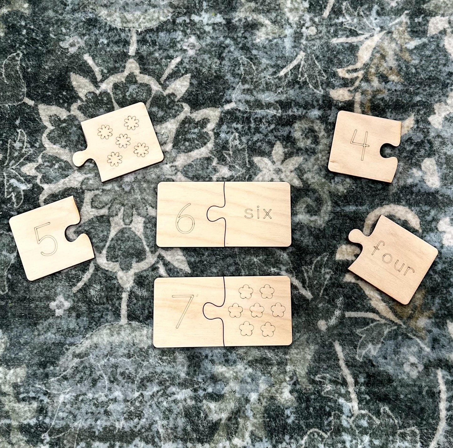 Montessori Wooden Number Counting Matching Puzzle | Numbers Matching Game | Learning Numbers Activity | Montessori Numbers Homeschool Game