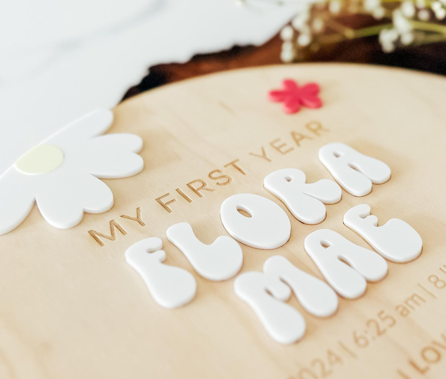 Personalized One Year Of Board | First Birthday Milestone Board | Birthday Decor | Personalized Photo Display | Keepsake | Baby Stat Sign