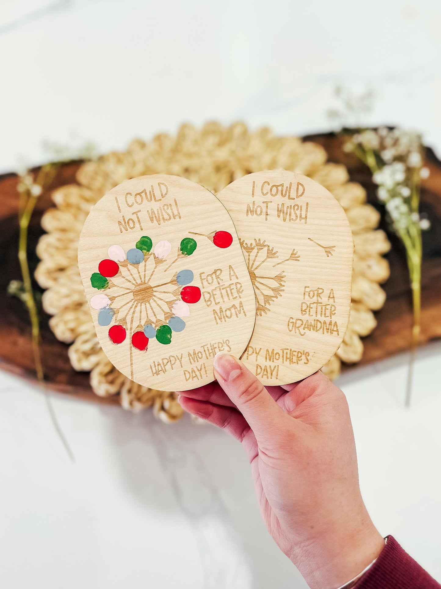 DIY Mother's Day Sign | Fingerprint Sign | Mother's Day DIY Gift | Gift for Mom | Mom Gift | Gift For Grandma | Kids Craft Keepsake