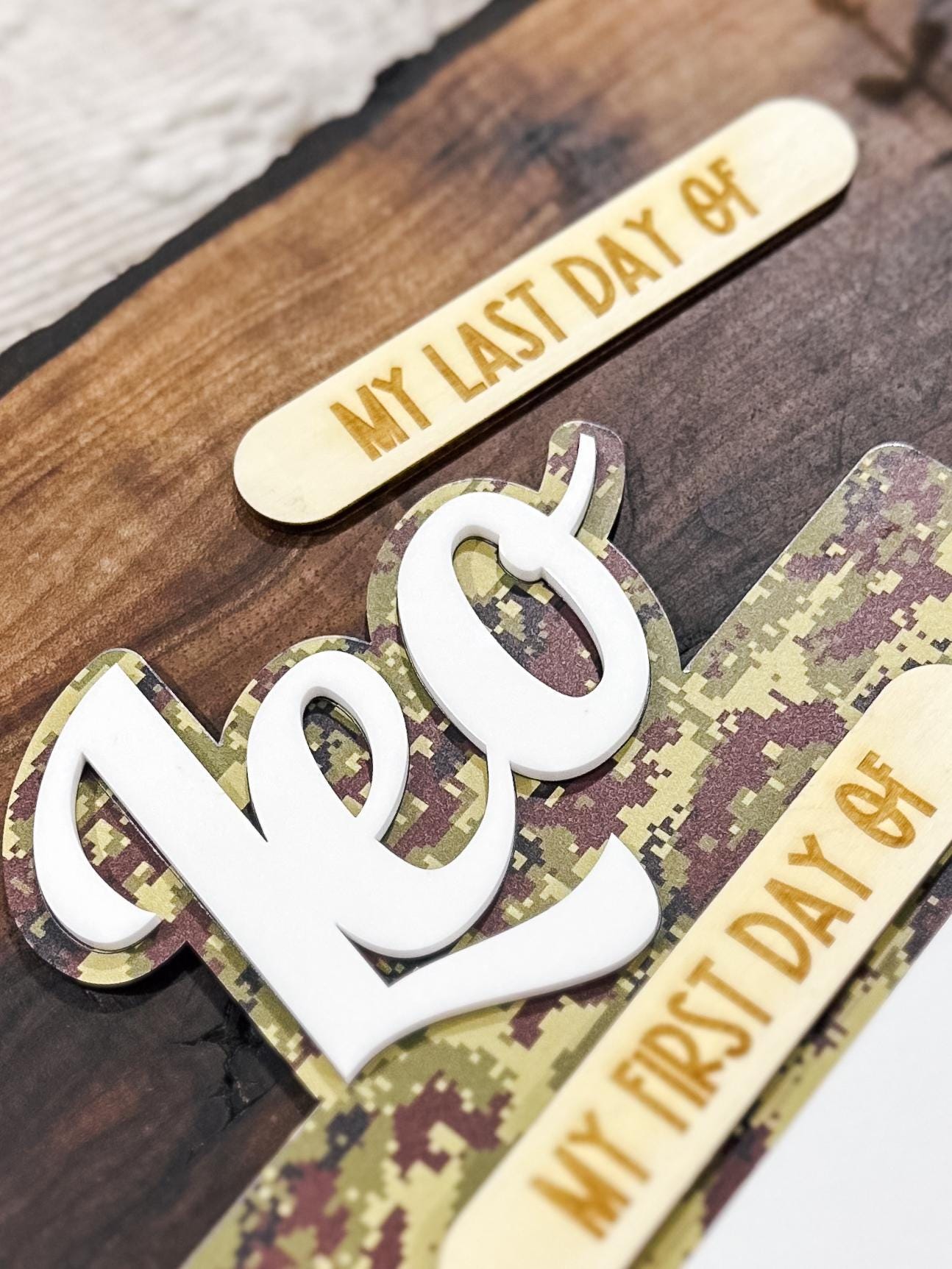 Camo Personalized First Day of School Sign | Last Day of School | Custom First Day of School Dry Erase Board | Back to School Photo Prop