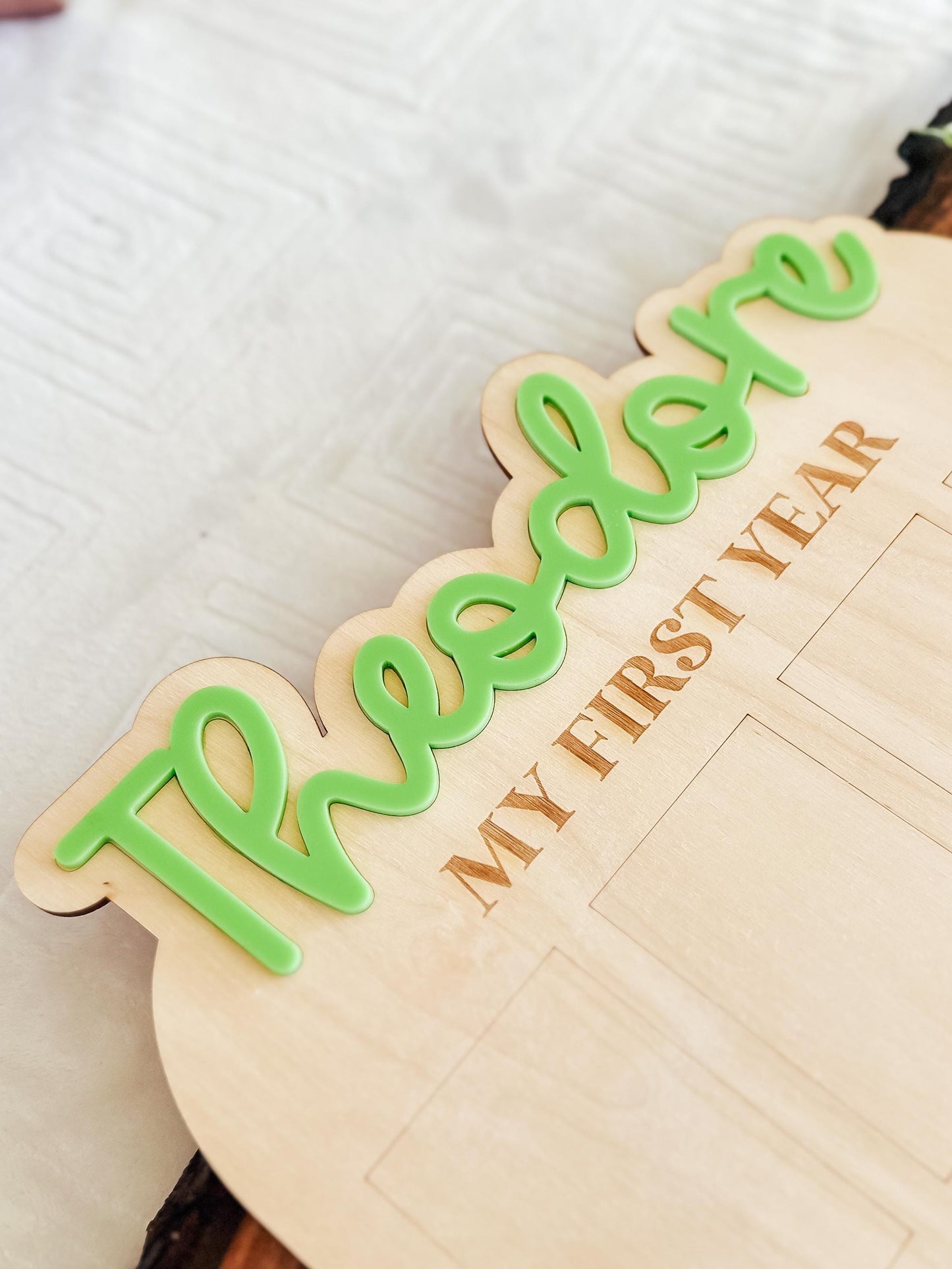 Personalized My First Year Photo Sign | First Birthday Milestone Board | Birthday Decor | One Year Milestone Board | Custom Name Photo Frame