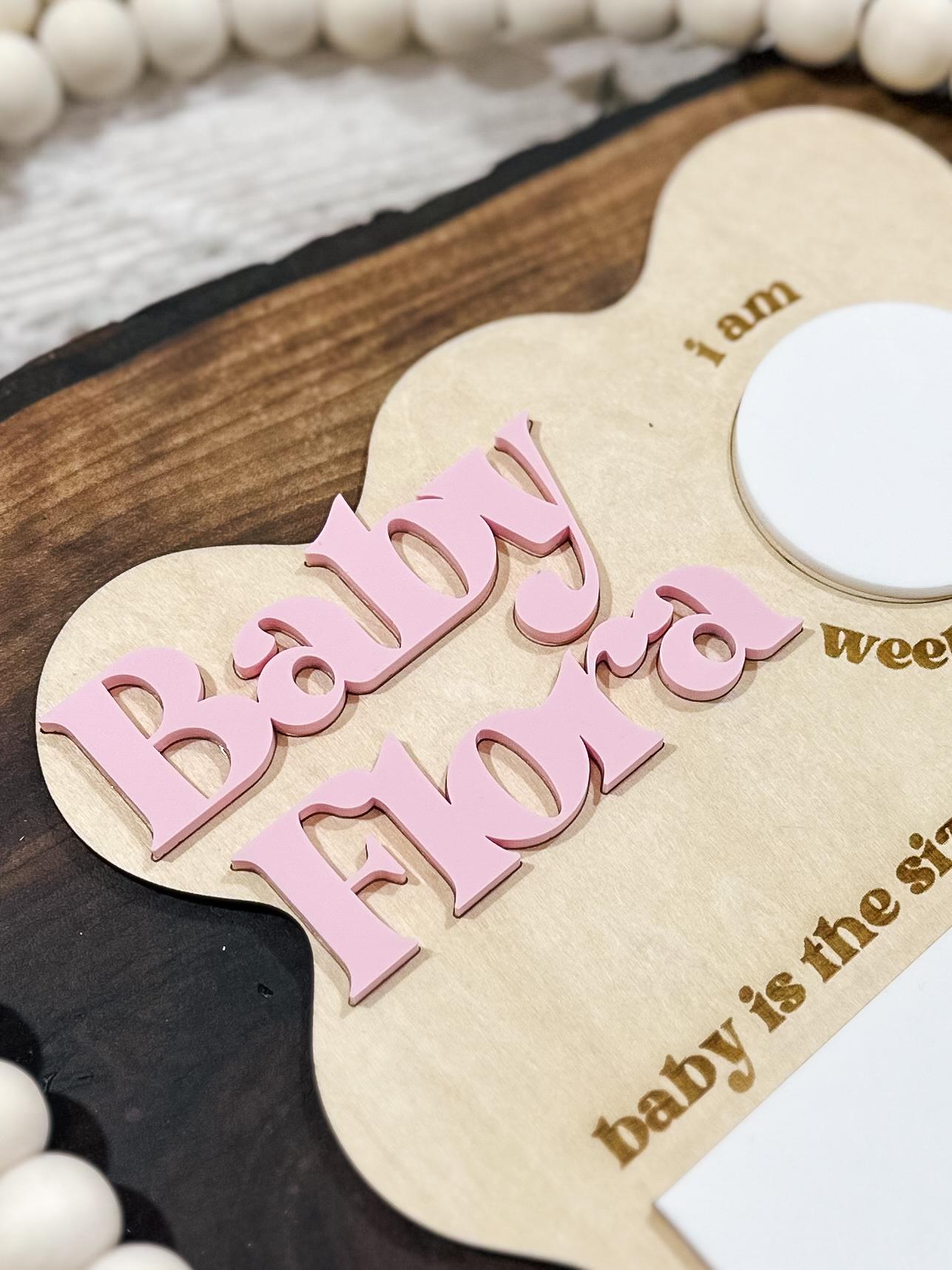 Personalized Pregnancy Milestone Board | Maternity Pregnancy Keepsake | Weekly Pregnancy Milestone Sign | Dry Erase Pregnancy Tracker Sign