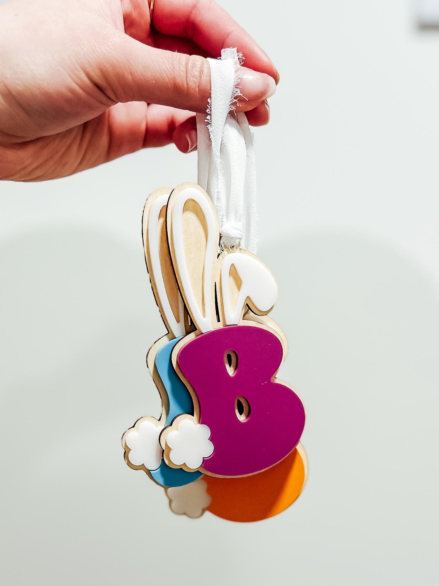 Personalized Bunny Ears Letters Easter Basket Tags | A-Z Bunny Alphabet | Easter Rabbit Initials | Bunny Name Tag | Easter Gift Tag