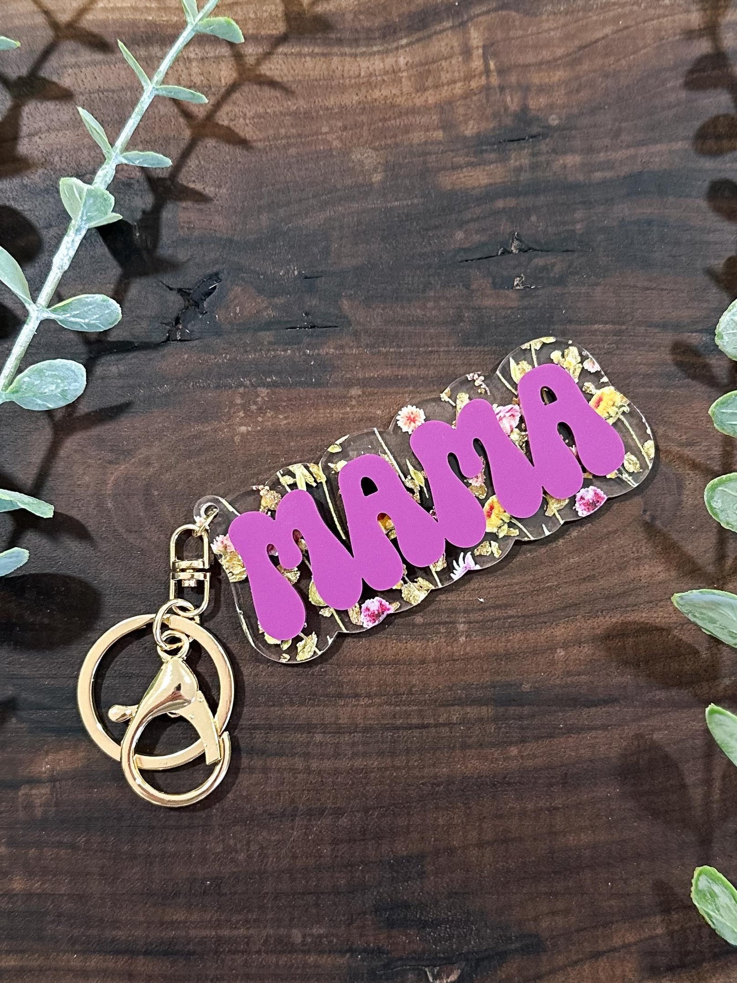 Custom Mama Patterned Keychain | Personalized Acrylic Mama Name Tag | Backpack Tag | Bag Tag | Diaper Bag Tag | Boho Patterned Keychain Tag