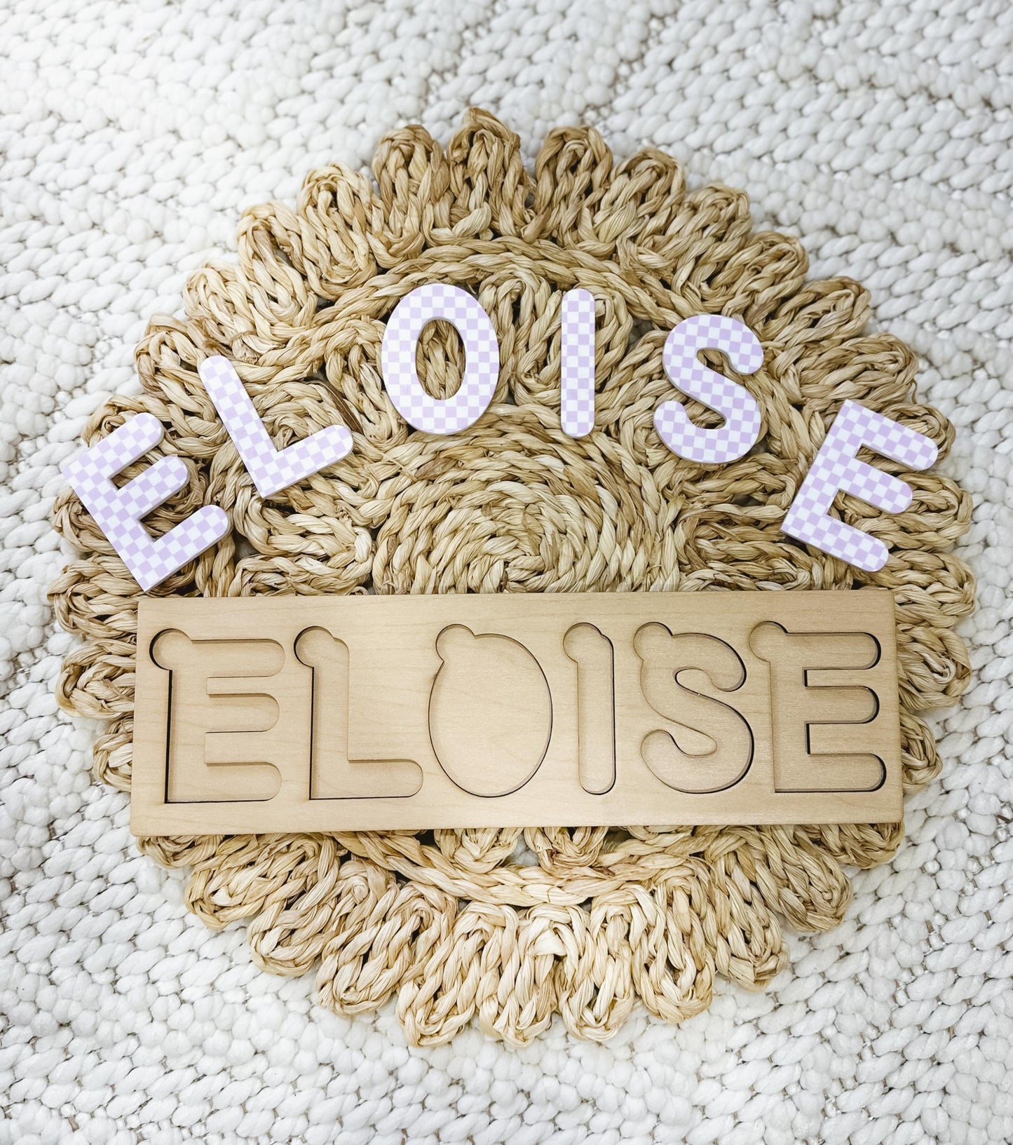 Custom Baby Name Puzzle | Wooden Name Puzzle | Engraved Personalized Patterned Name Puzzle | Gift for Toddler | Gift for Kids