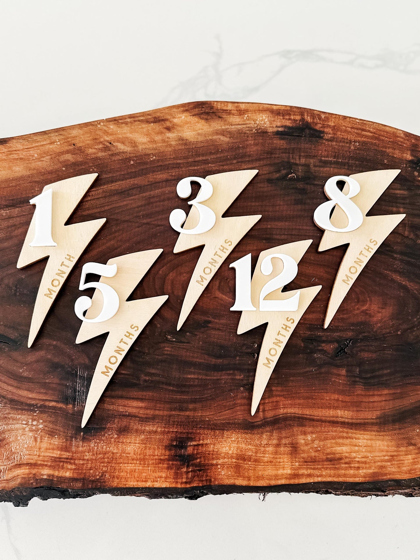Lightening Bolt Baby Boy Monthly Milestone Markers | Rad Little Dude | Children's Photo Prop | Monthly Milestones Sign | Baby's First Year