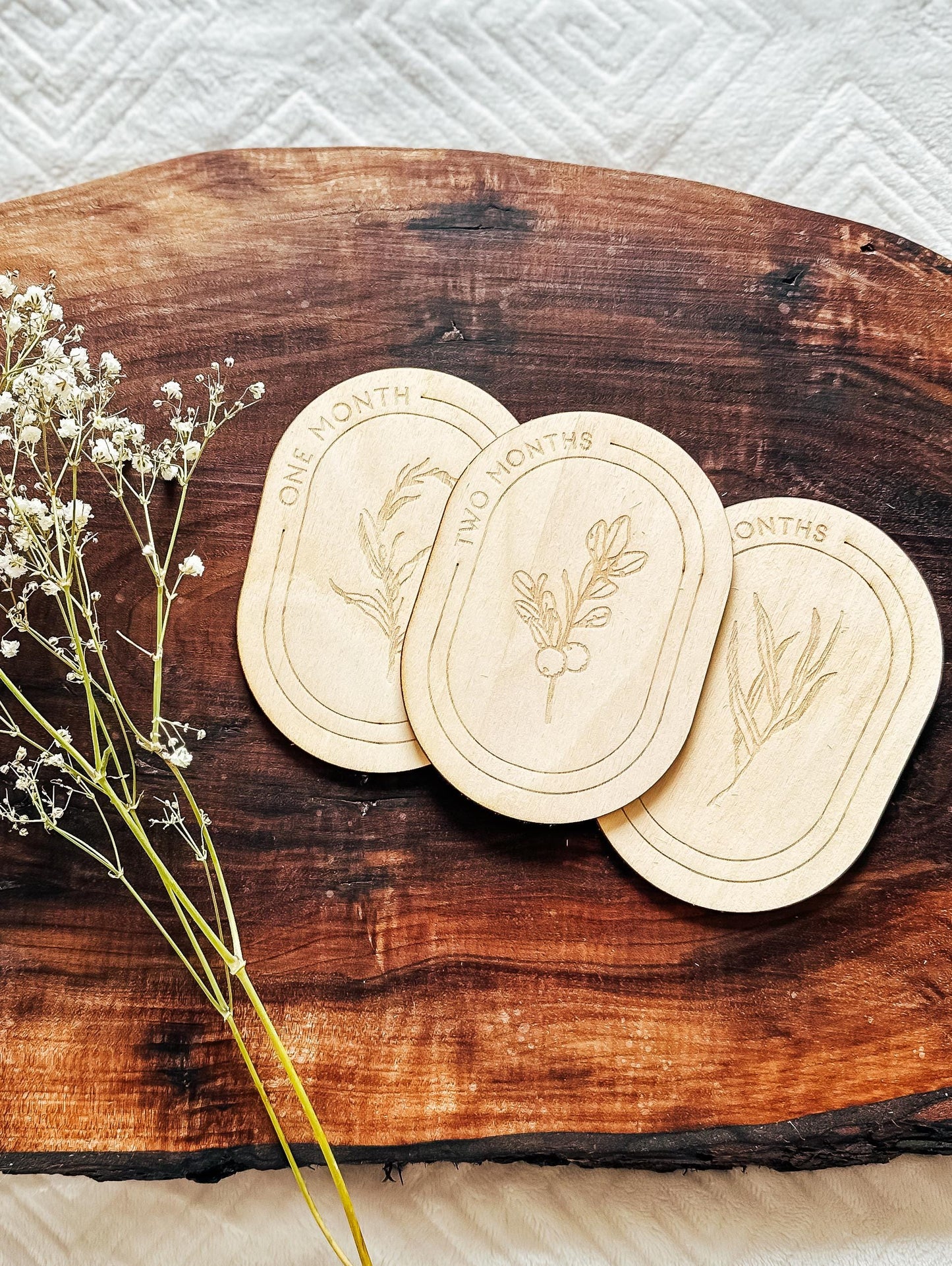 Wildflower Floral Baby Monthly Milestone Markers | Boho Nursery Decor | Children's Photo Prop | Monthly Milestones | Baby's First Year