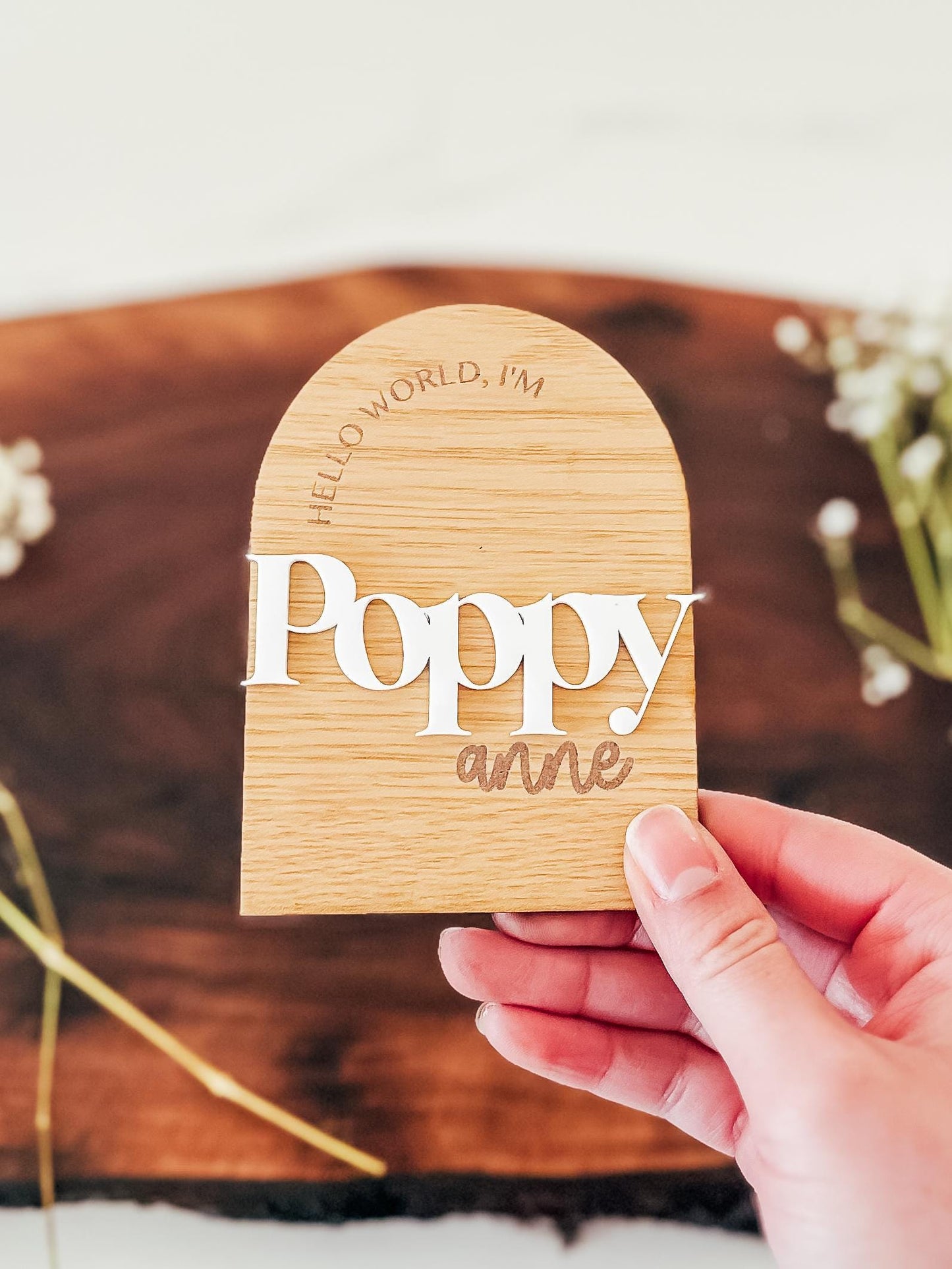 Custom Baby Name Sign | Hello My Name Is Name Announcement | Hello World, I'm | Fresh 48 Sign | Custom Wood Sign | Birth Announcement