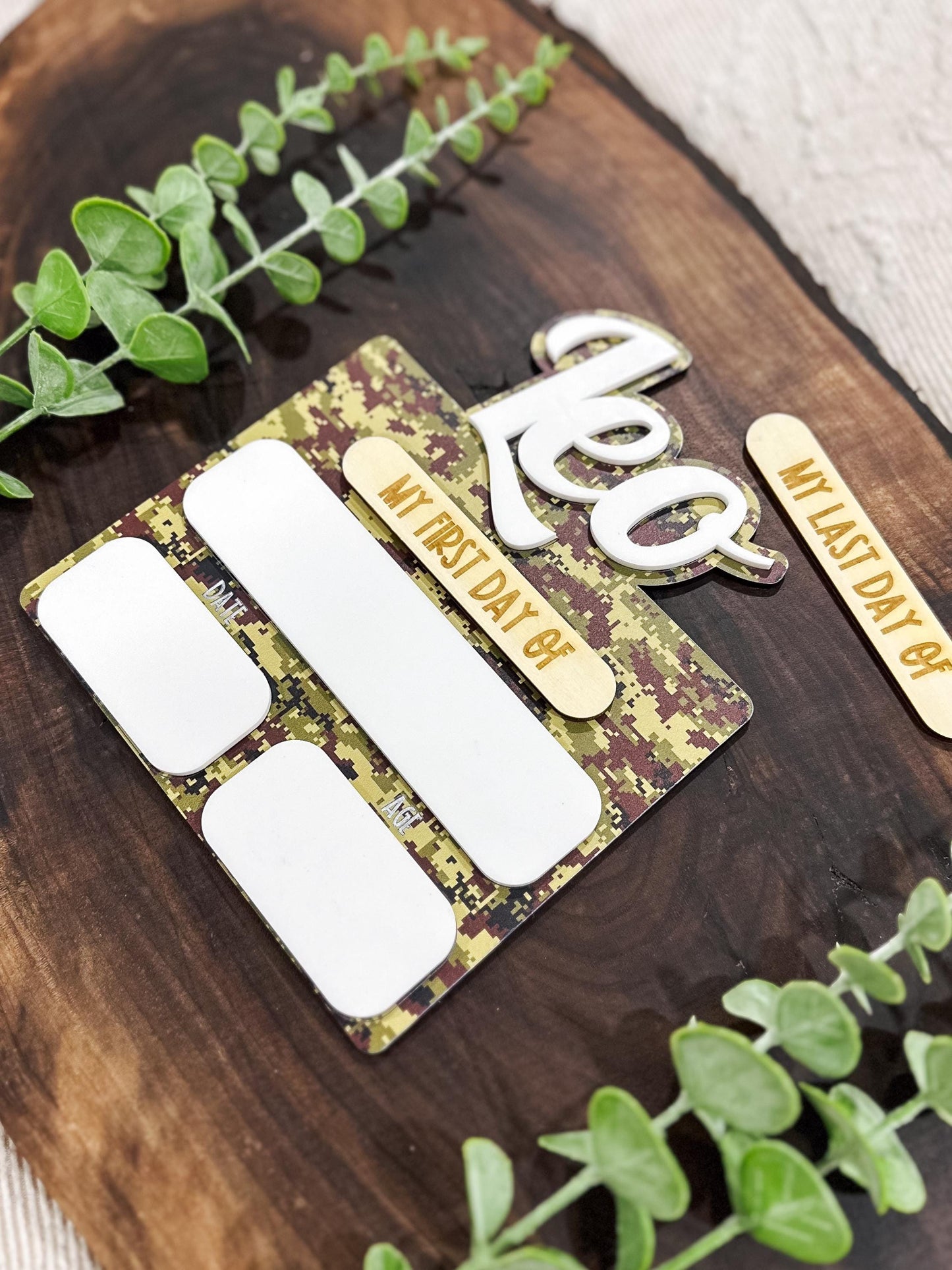 Camo Personalized First Day of School Sign | Last Day of School | Custom First Day of School Dry Erase Board | Back to School Photo Prop