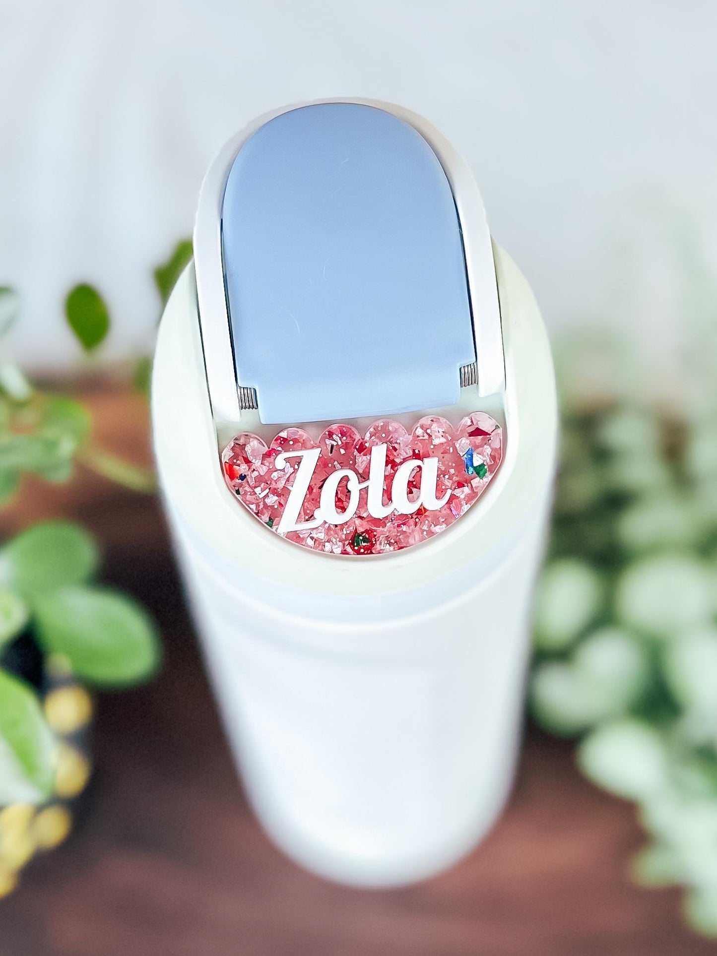 Sparkly Scallop Owala Water Bottle Name Plate | Adhesive Custom Water Bottle Topper Tag | Custom Personalized | 16/24/32/40oz Owala FreeSip