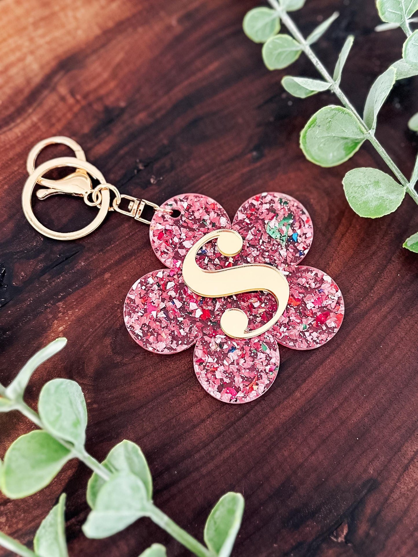 3D Custom Name Flower Keychain | Personalized Acrylic Initial Name Tag | Backpack tag | Bag Tag | Boho Monogram Retro Daisy Tag
