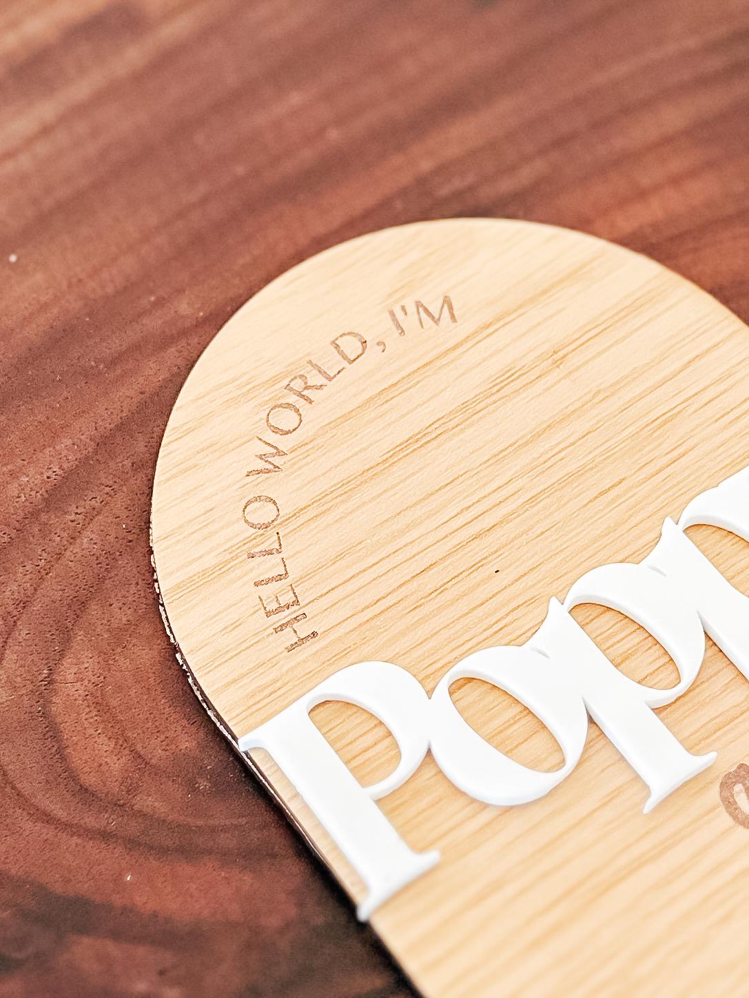 Custom Baby Name Sign | Hello My Name Is Name Announcement | Hello World, I'm | Fresh 48 Sign | Custom Wood Sign | Birth Announcement