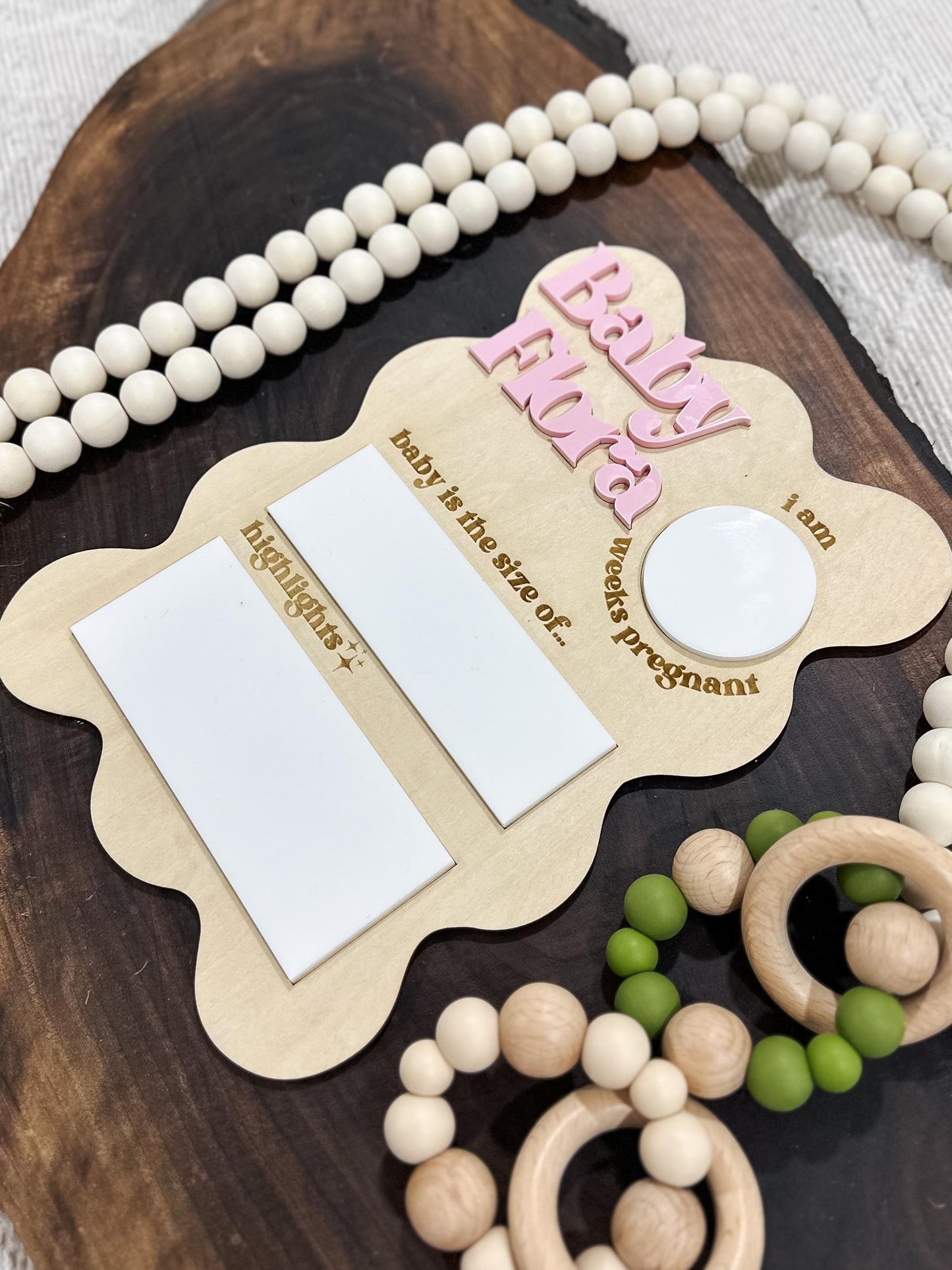Personalized Pregnancy Milestone Board | Maternity Pregnancy Keepsake | Weekly Pregnancy Milestone Sign | Dry Erase Pregnancy Tracker Sign