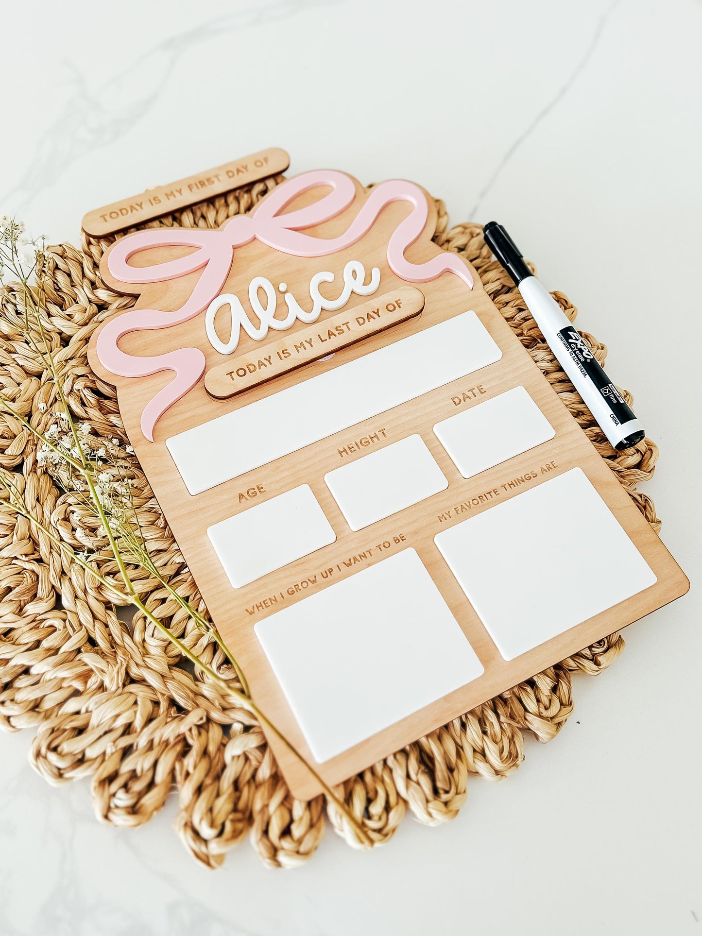 Personalized Last Day of School Sign | First Day of School Board | Custom First Day of School Dry Erase Board | Back to School Photo Prop