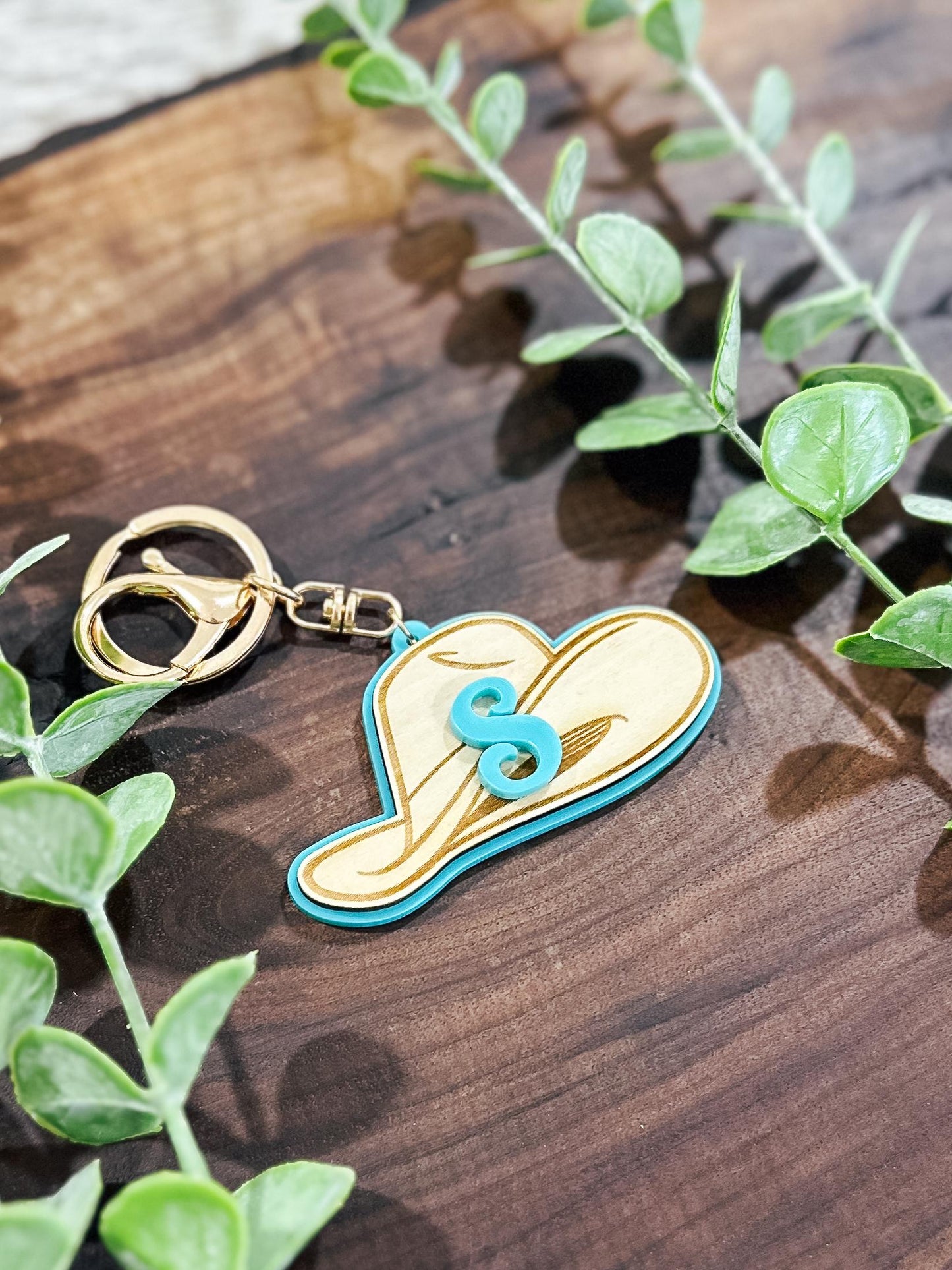 Initial Cowboy Hat Backpack Tag | Cowgirl Hat Backpack Tag | Acrylic Bag Tag | Western Hat Bag Tag | Diaper Bag Tag | Acrylic Bag Keychain