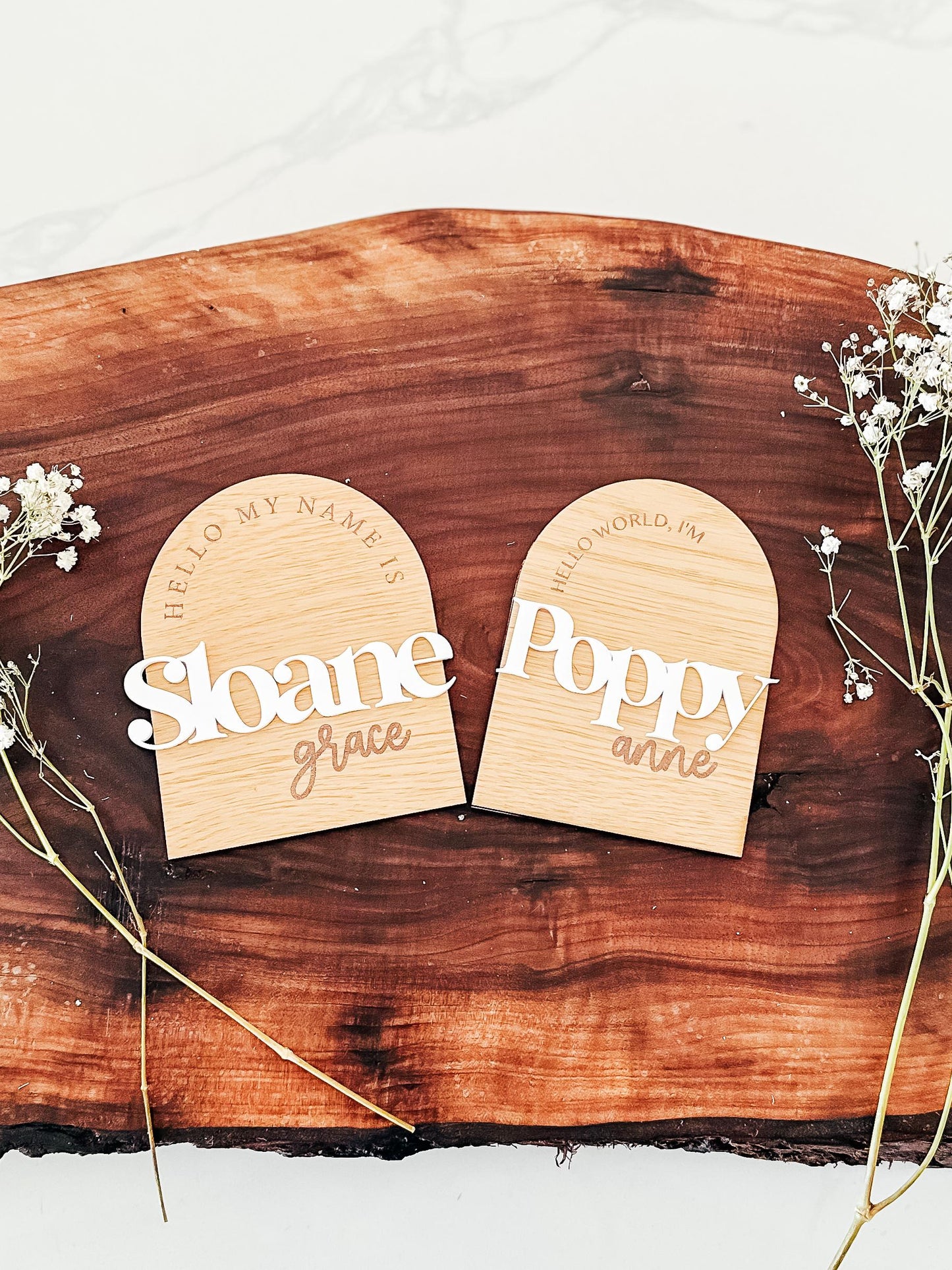 Custom Baby Name Sign | Hello My Name Is Name Announcement | Hello World, I'm | Fresh 48 Sign | Custom Wood Sign | Birth Announcement
