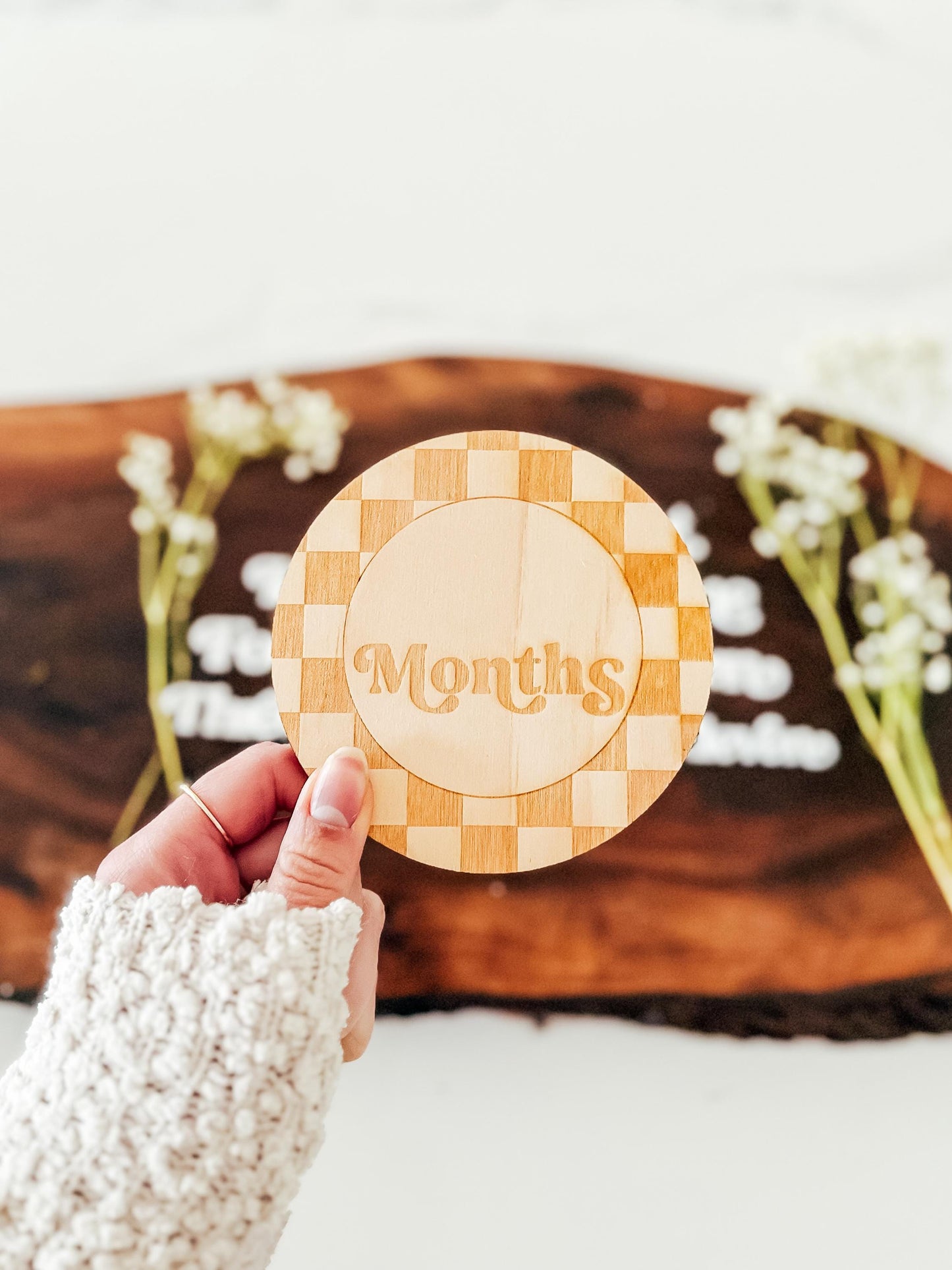 Modern Checkered Baby Monthly Milestone Markers | Boys Nursery Decor | Children's Photo Prop | Monthly Milestones Sign | Baby's First Year
