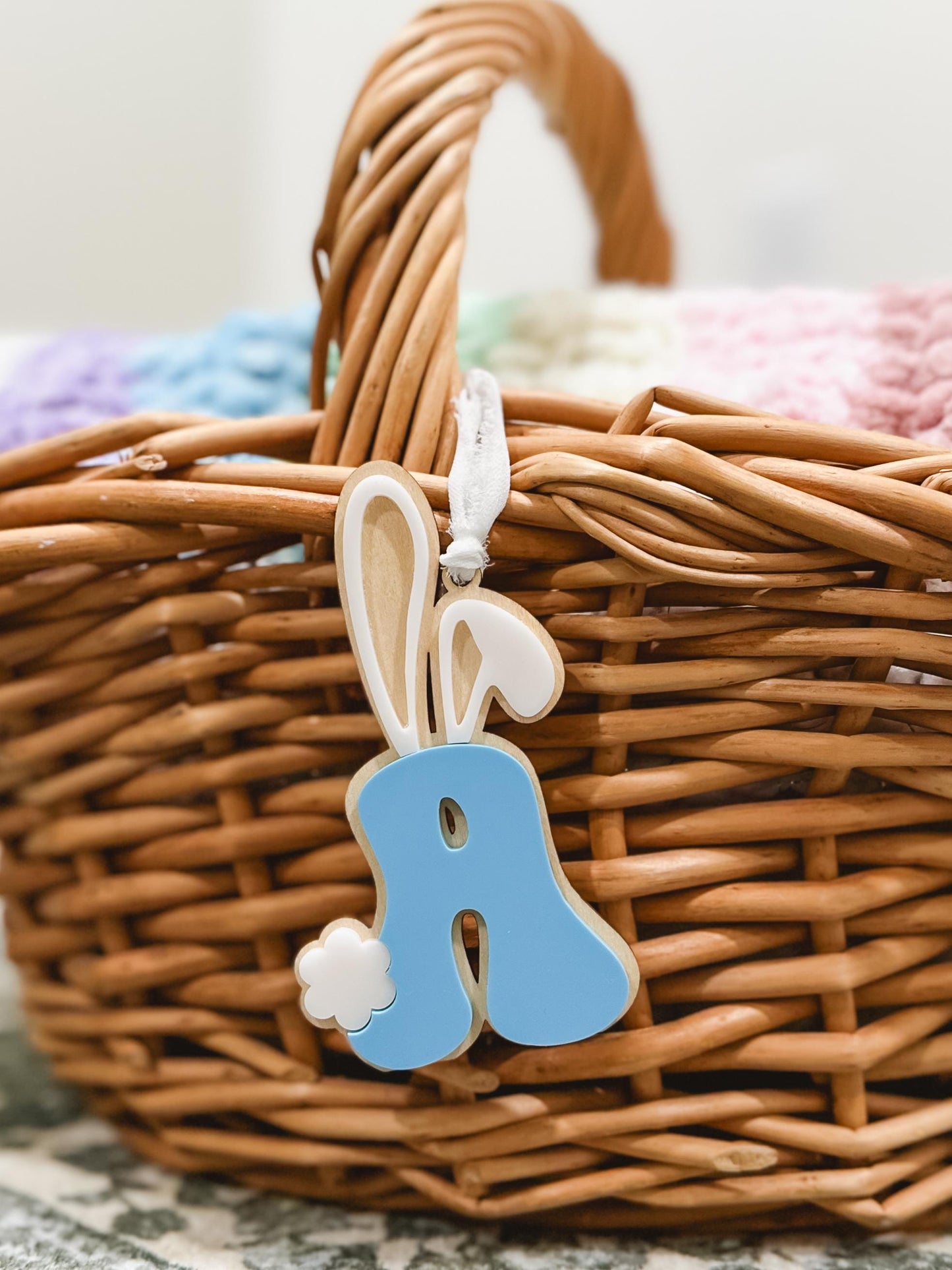 Personalized Bunny Ears Letters Easter Basket Tags | A-Z Bunny Alphabet | Easter Rabbit Initials | Bunny Name Tag | Easter Gift Tag