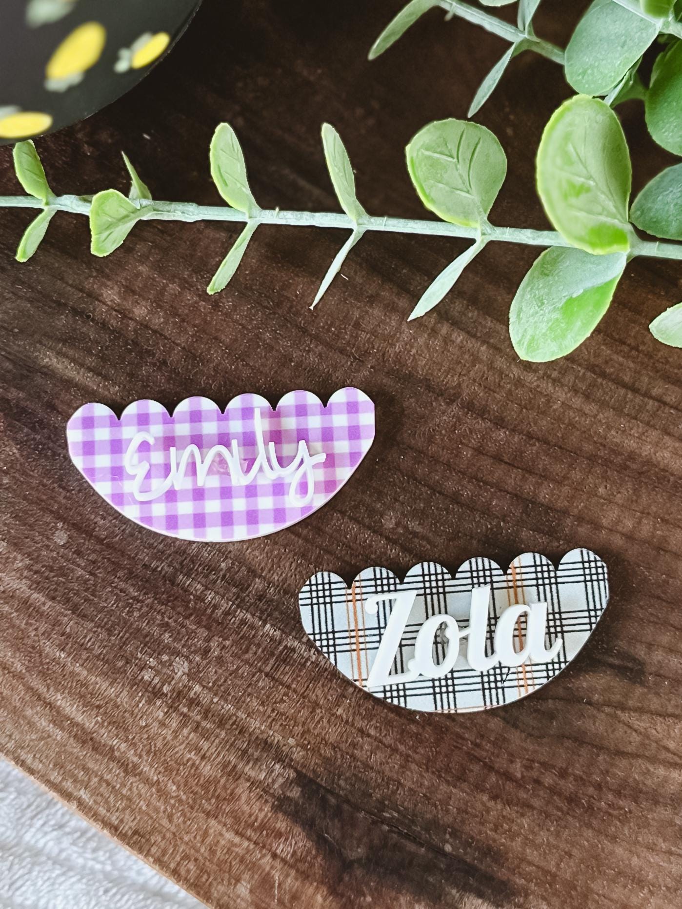 Plaid/Gingham Owala Water Bottle Name Plate | Adhesive Custom Water Bottle Topper Tag | Custom Personalized | 16/24/32/40oz Owala FreeSip
