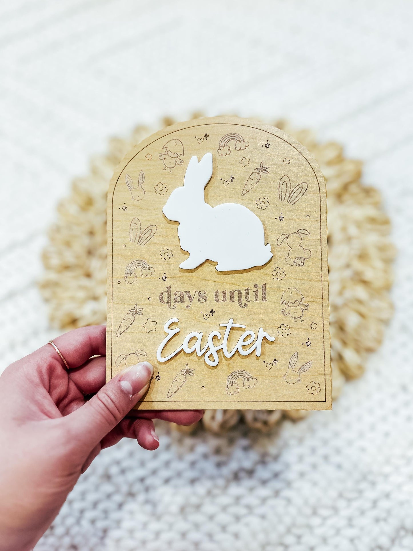 Easter Bunny Countdown | Days Until Easter Wooden Sign | Dry Erase Easter Countdown | Sleeps Until Easter | Spring Decor