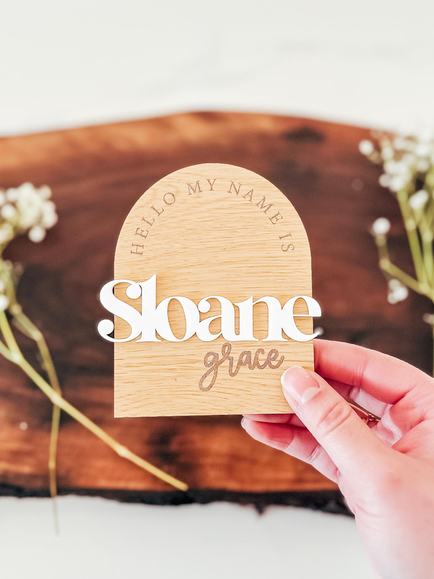 Custom Baby Name Sign | Hello My Name Is Name Announcement | Hello World, I'm | Fresh 48 Sign | Custom Wood Sign | Birth Announcement