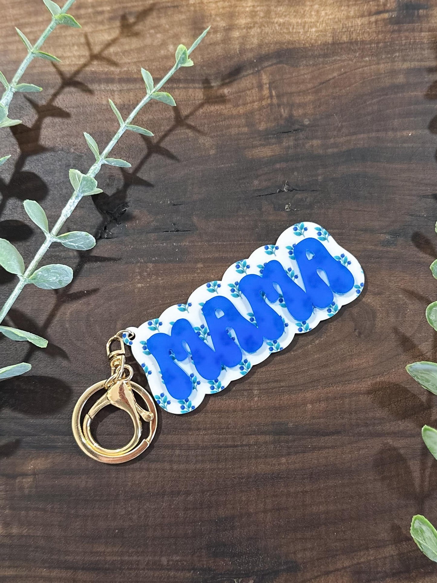 Custom Mama Patterned Keychain | Personalized Acrylic Mama Name Tag | Backpack Tag | Bag Tag | Diaper Bag Tag | Boho Patterned Keychain Tag