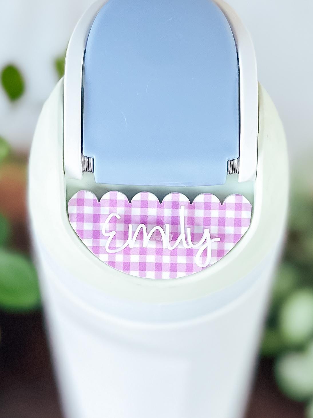 Plaid/Gingham Owala Water Bottle Name Plate | Adhesive Custom Water Bottle Topper Tag | Custom Personalized | 16/24/32/40oz Owala FreeSip