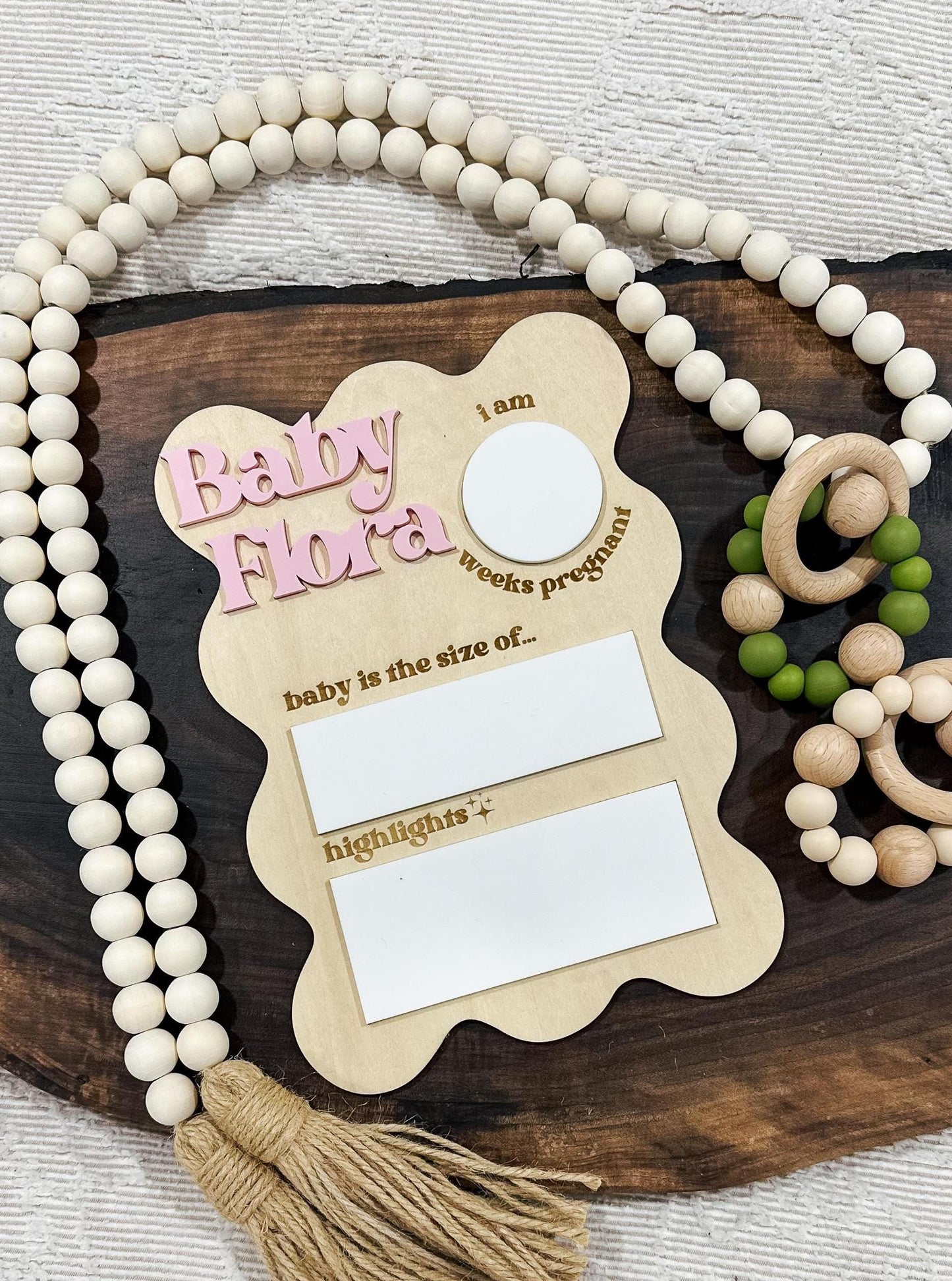 Personalized Pregnancy Milestone Board | Maternity Pregnancy Keepsake | Weekly Pregnancy Milestone Sign | Dry Erase Pregnancy Tracker Sign