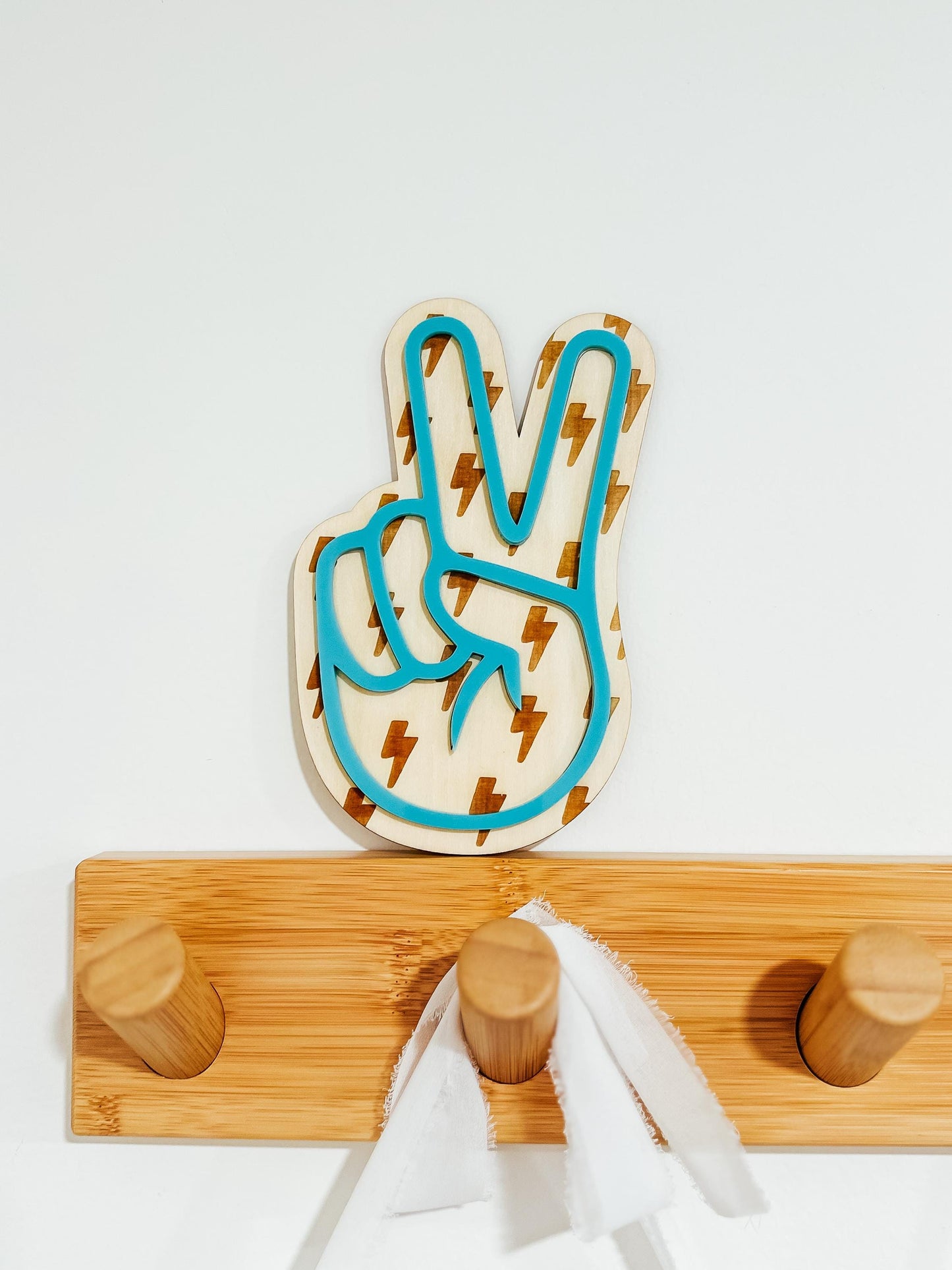 Lightening Bolt Peace Sign Wall Decor | Wood Sign | Boys Room Sign | Room Decor | Boys Decoration | Playroom Sign | Nursery | Home Decor