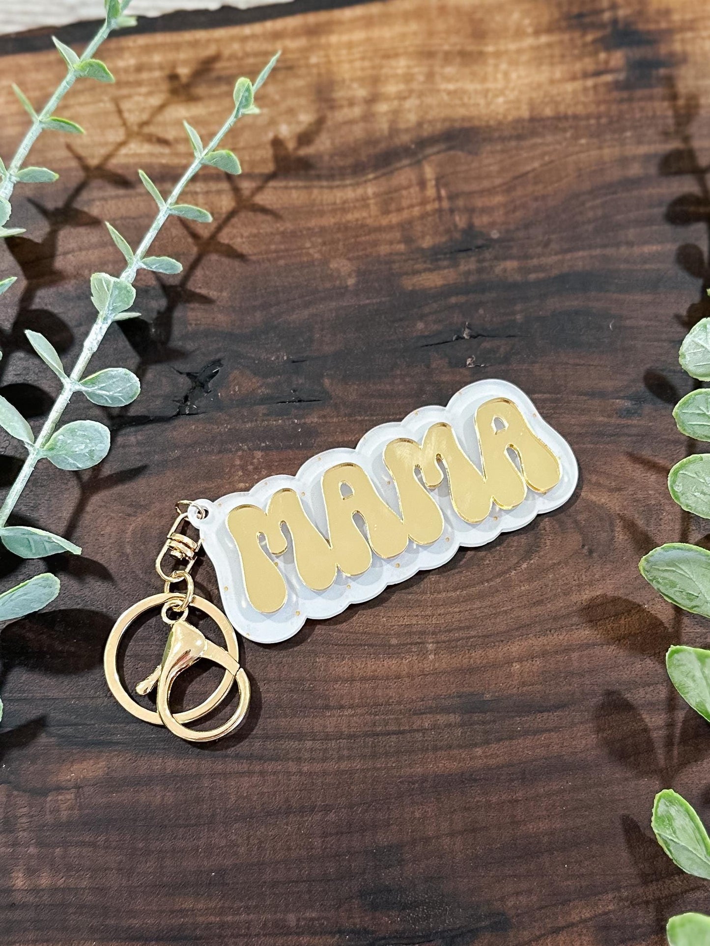 Custom Mama Patterned Keychain | Personalized Acrylic Mama Name Tag | Backpack Tag | Bag Tag | Diaper Bag Tag | Boho Patterned Keychain Tag