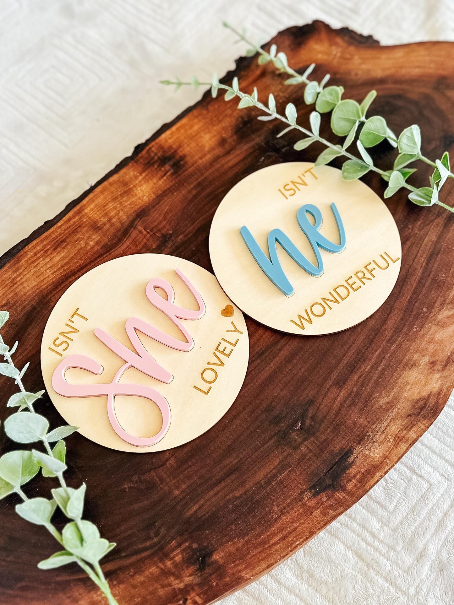 Isn't She Lovely Sign | Isn't He Wonderful Sign | Wood Sign | Birth Announcement Sign | Gender Announcement Sign | Gender Reveal Photo Prop