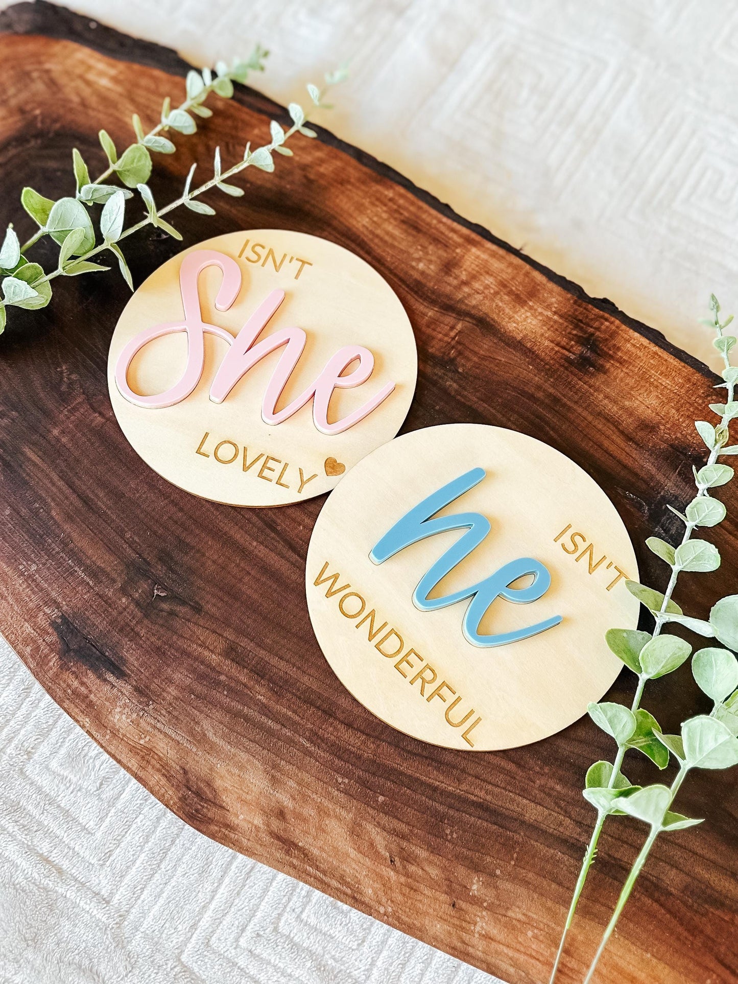 Isn't She Lovely Sign | Isn't He Wonderful Sign | Wood Sign | Birth Announcement Sign | Gender Announcement Sign | Gender Reveal Photo Prop