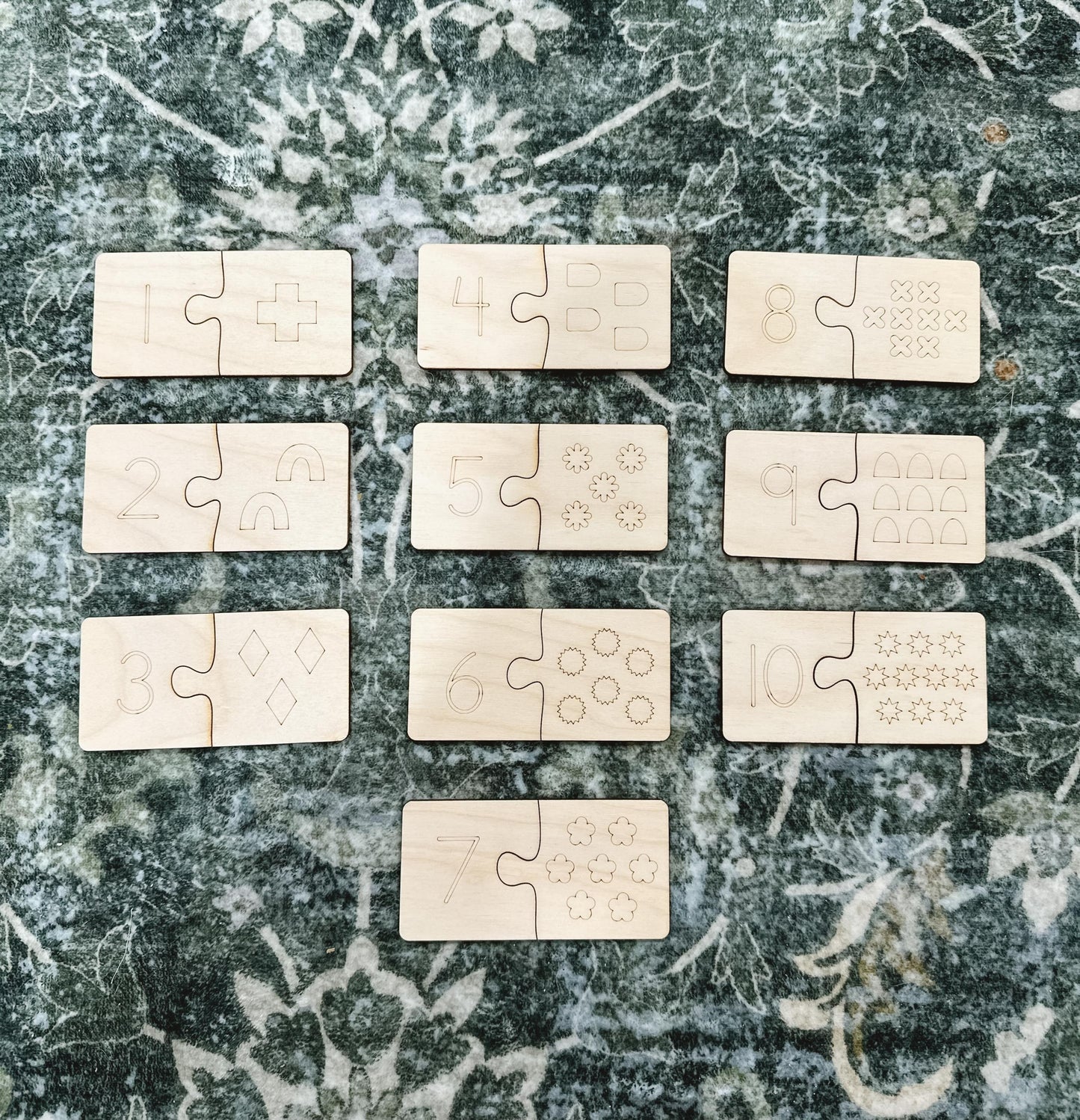 Montessori Wooden Number Counting Matching Puzzle | Numbers Matching Game | Learning Numbers Activity | Montessori Numbers Homeschool Game