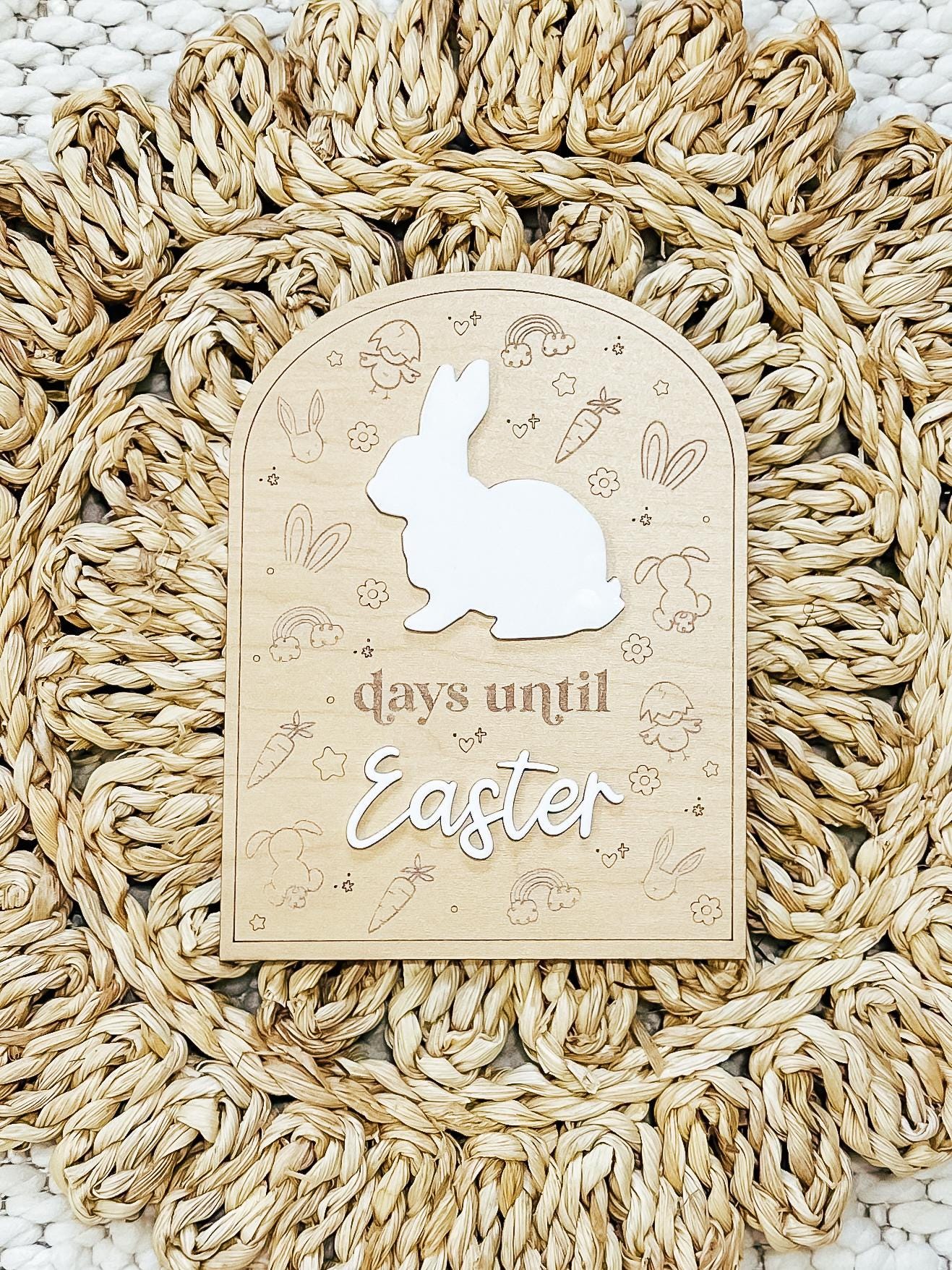 Easter Bunny Countdown | Days Until Easter Wooden Sign | Dry Erase Easter Countdown | Sleeps Until Easter | Spring Decor