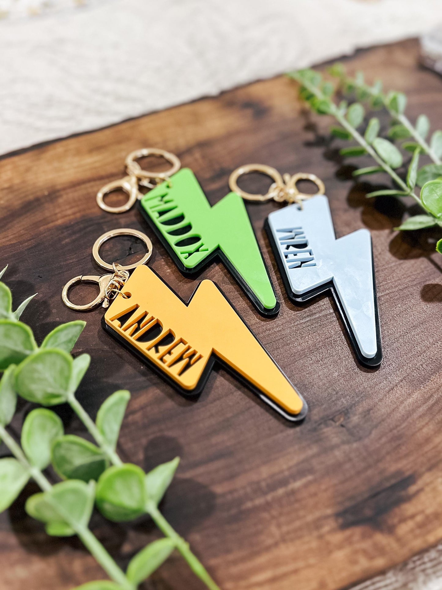Lightning Bolt Backpack Name Tag Keychain | Acrylic Bag Tag | Retro Name Tag | Diaper Bag Tag | Acrylic Bag Keychain | Kids Keychain Bag Tag