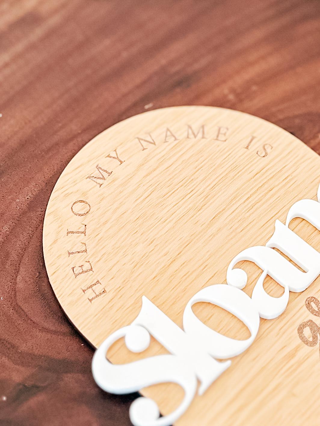 Custom Baby Name Sign | Hello My Name Is Name Announcement | Hello World, I'm | Fresh 48 Sign | Custom Wood Sign | Birth Announcement