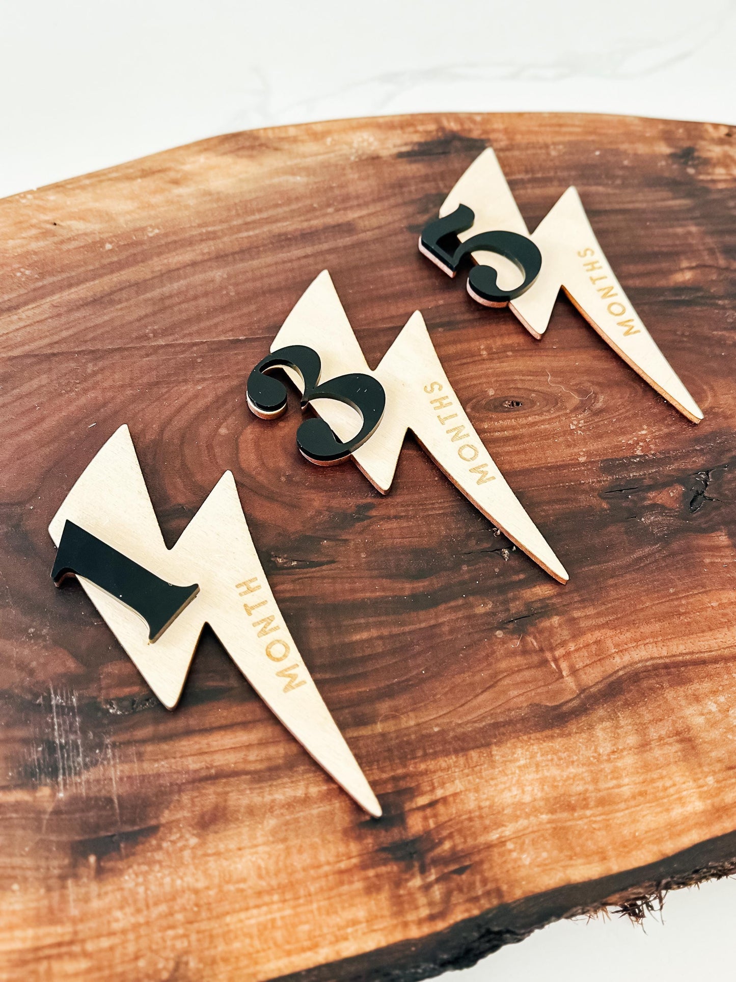 Lightening Bolt Baby Boy Monthly Milestone Markers | Rad Little Dude | Children's Photo Prop | Monthly Milestones Sign | Baby's First Year