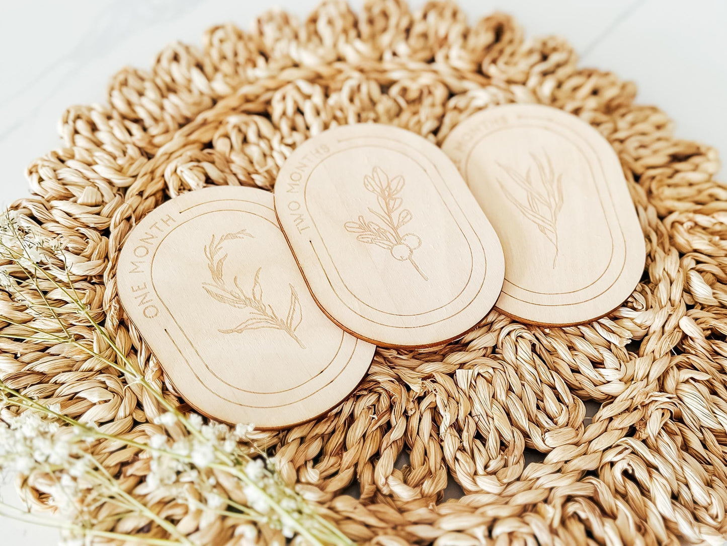 Wildflower Floral Baby Monthly Milestone Markers | Boho Nursery Decor | Children's Photo Prop | Monthly Milestones | Baby's First Year