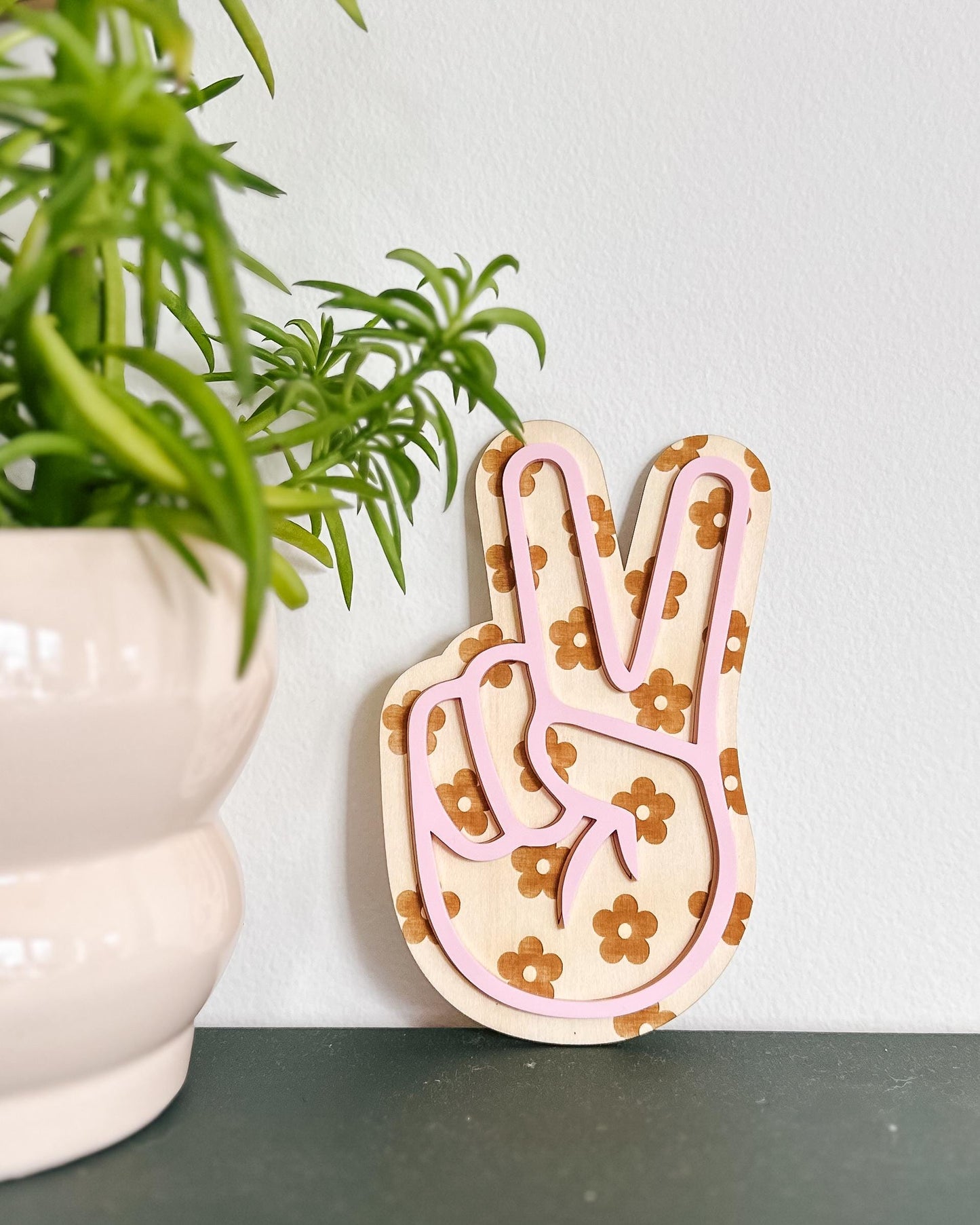 Floral Peace Sign Wall Decor | Wood Sign | Girls Room Sign | Room Decor | Girls Decoration | Playroom Sign | Girl Nursery | Boho Home Decor