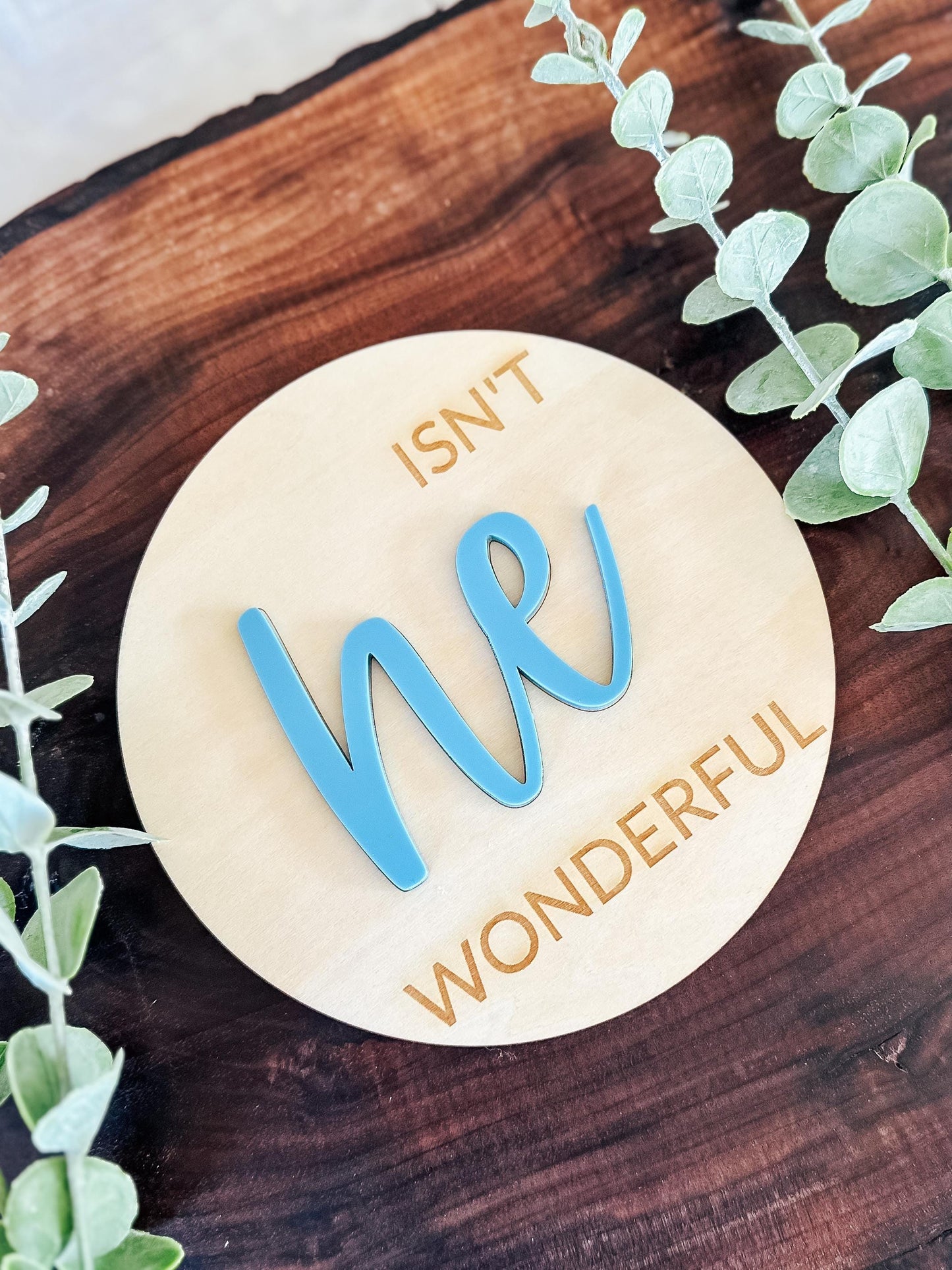 Isn't She Lovely Sign | Isn't He Wonderful Sign | Wood Sign | Birth Announcement Sign | Gender Announcement Sign | Gender Reveal Photo Prop