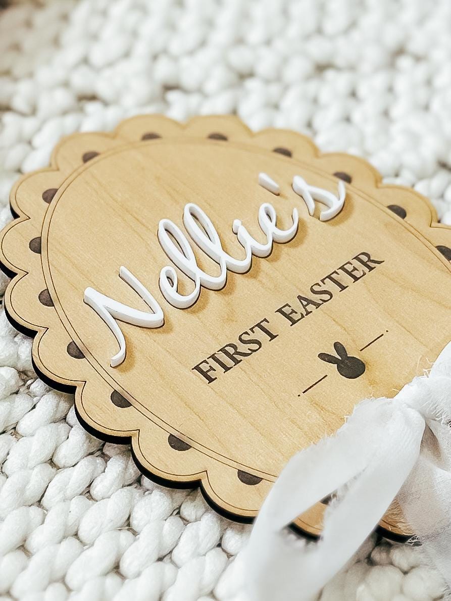 Personalized Baby's First Easter Sign | My First Easter Sign | Easter Photo Prop | First Easter Keepsake | My First Easter | Baby Milestone