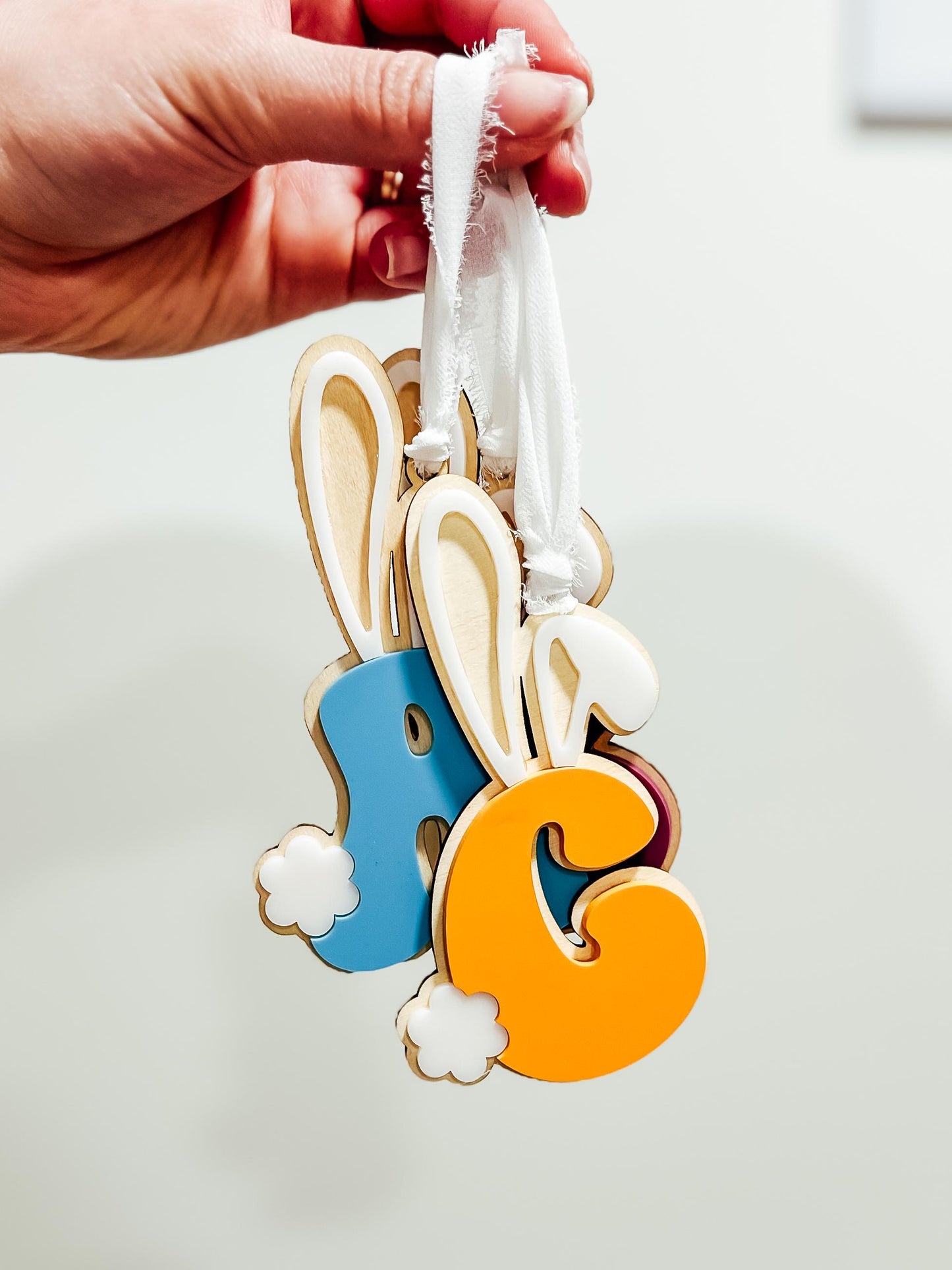 Personalized Bunny Ears Letters Easter Basket Tags | A-Z Bunny Alphabet | Easter Rabbit Initials | Bunny Name Tag | Easter Gift Tag