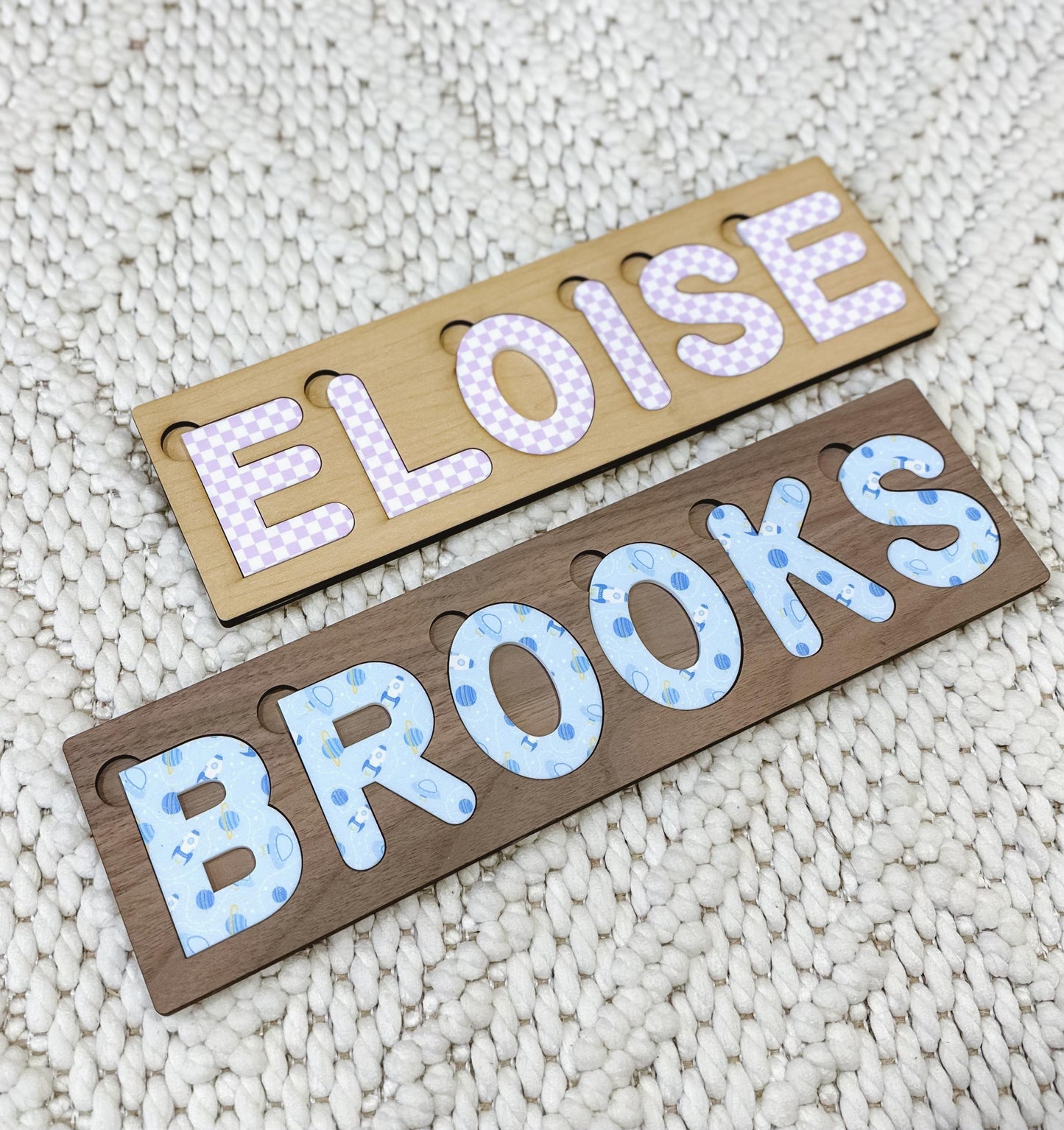 Custom Baby Name Puzzle | Wooden Name Puzzle | Engraved Personalized Patterned Name Puzzle | Gift for Toddler | Gift for Kids