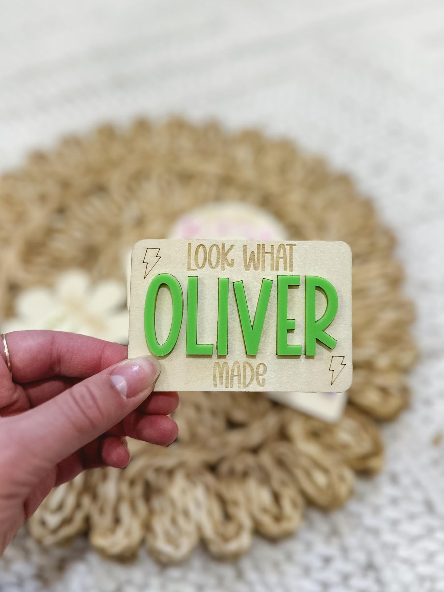 Look What I Made Personalized Fridge Magnet | Kids Art Display | Personalized Magnet | Custom Name Fridge Magnet | Schoolwork Organizer