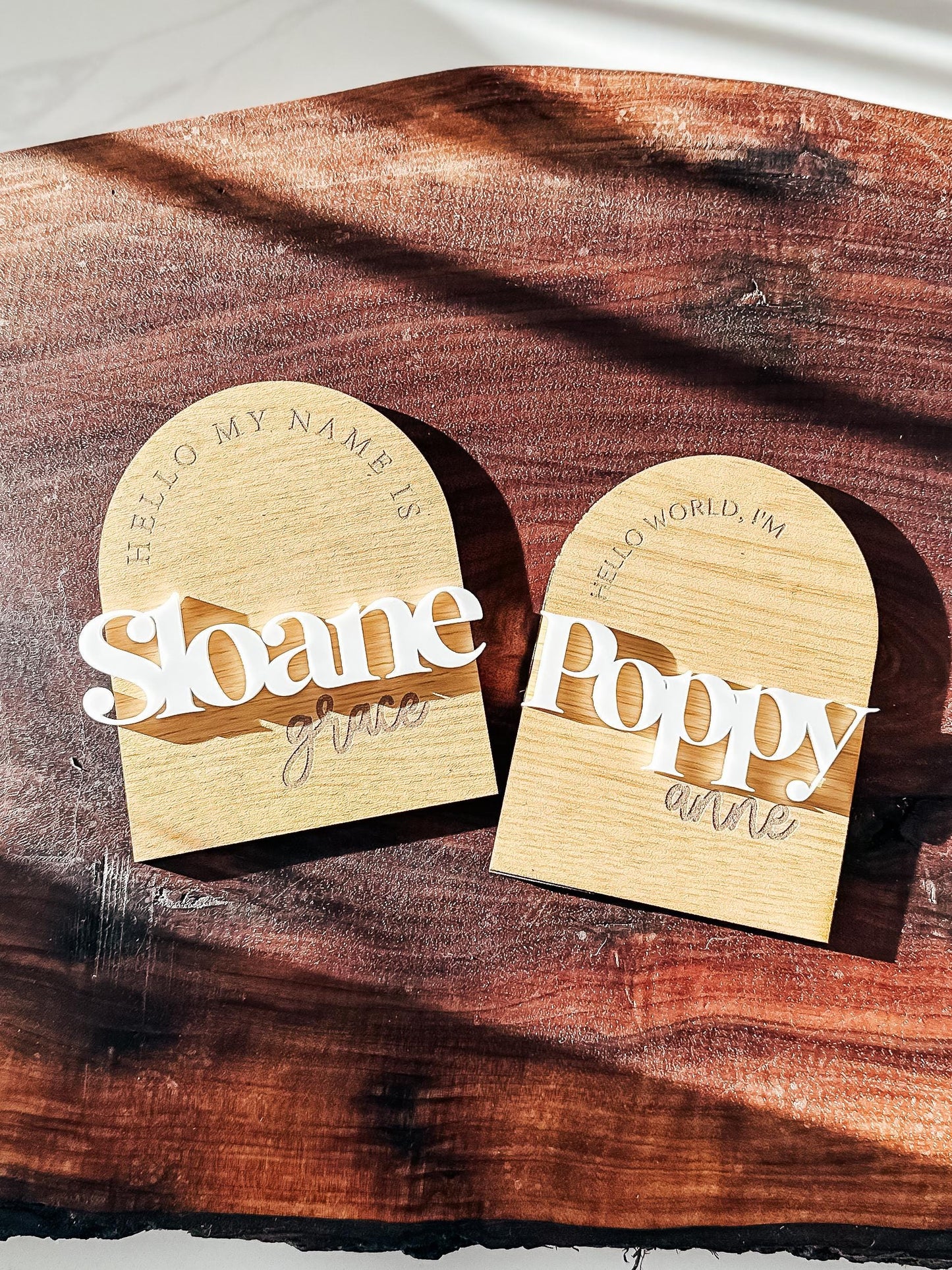 Custom Baby Name Sign | Hello My Name Is Name Announcement | Hello World, I'm | Fresh 48 Sign | Custom Wood Sign | Birth Announcement