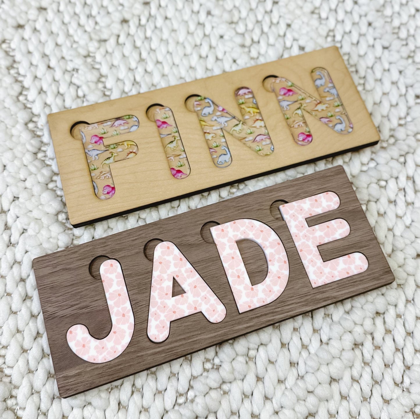 Custom Baby Name Puzzle | Wooden Name Puzzle | Engraved Personalized Patterned Name Puzzle | Gift for Toddler | Gift for Kids