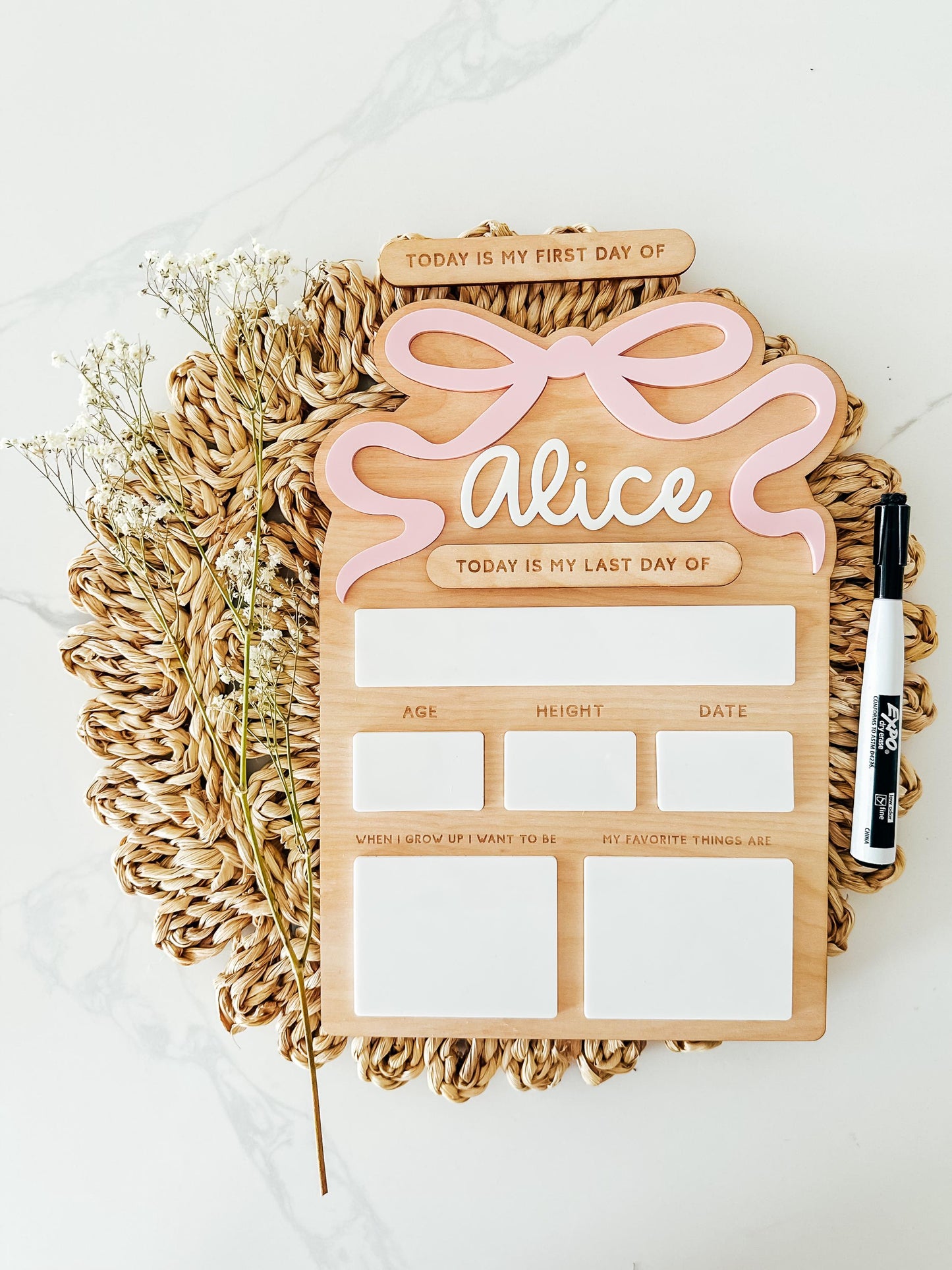 Personalized Last Day of School Sign | First Day of School Board | Custom First Day of School Dry Erase Board | Back to School Photo Prop