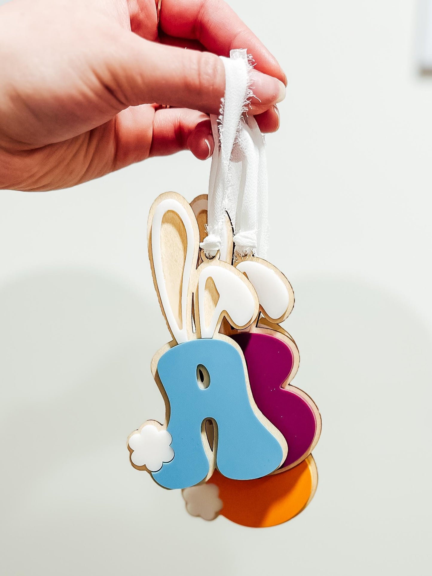 Personalized Bunny Ears Letters Easter Basket Tags | A-Z Bunny Alphabet | Easter Rabbit Initials | Bunny Name Tag | Easter Gift Tag