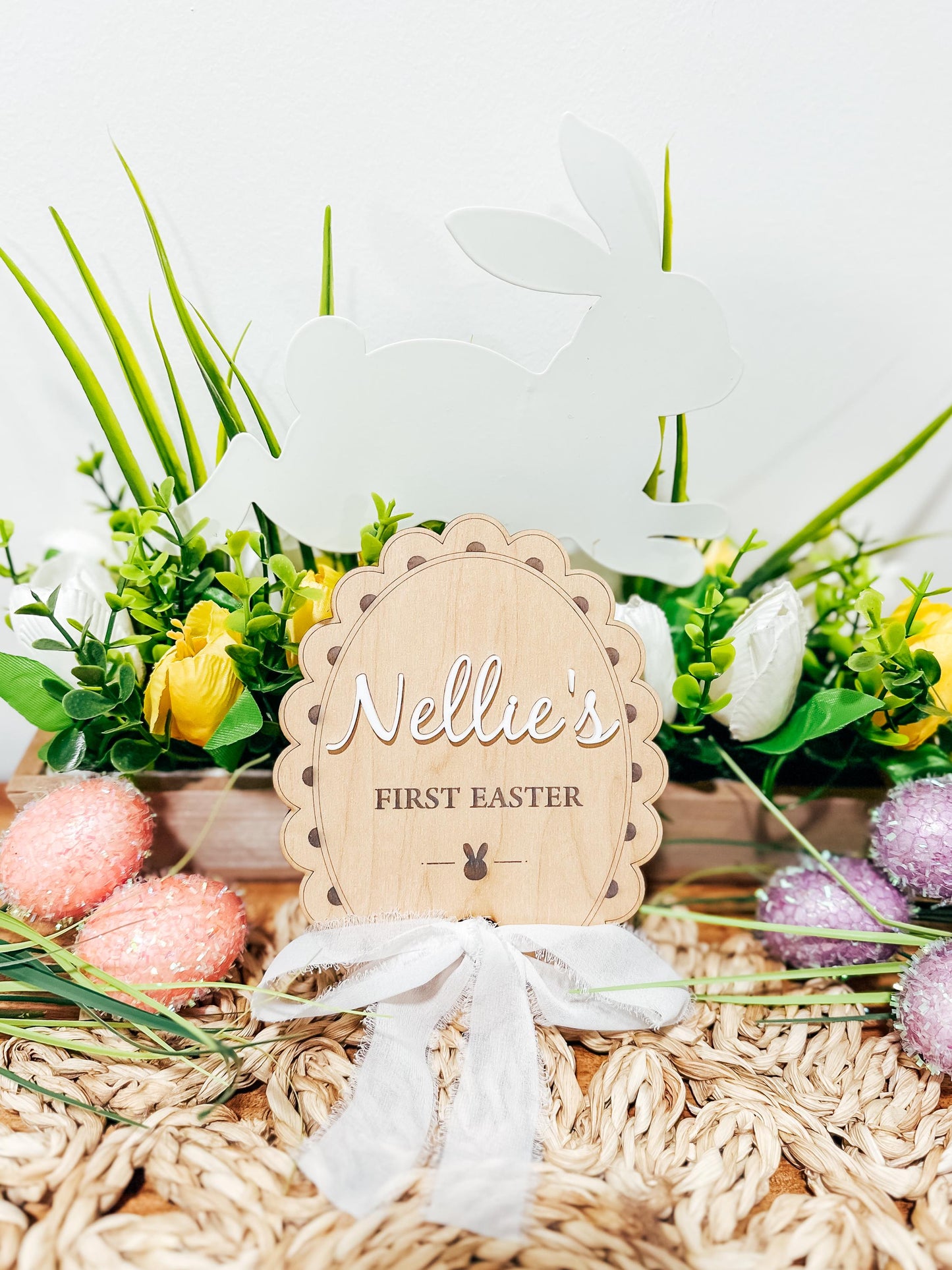 Personalized Baby's First Easter Sign | My First Easter Sign | Easter Photo Prop | First Easter Keepsake | My First Easter | Baby Milestone