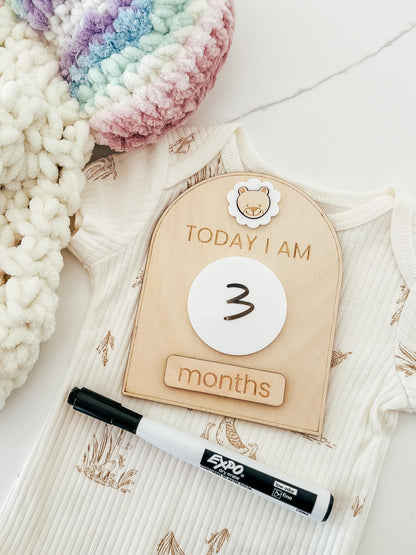 Baby Milestone Marker | Dry Erase Monthly Milestone Sign | Baby Milestone | Baby Shower Gift | Nursery Sign | Photo Prop | Baby Announcement